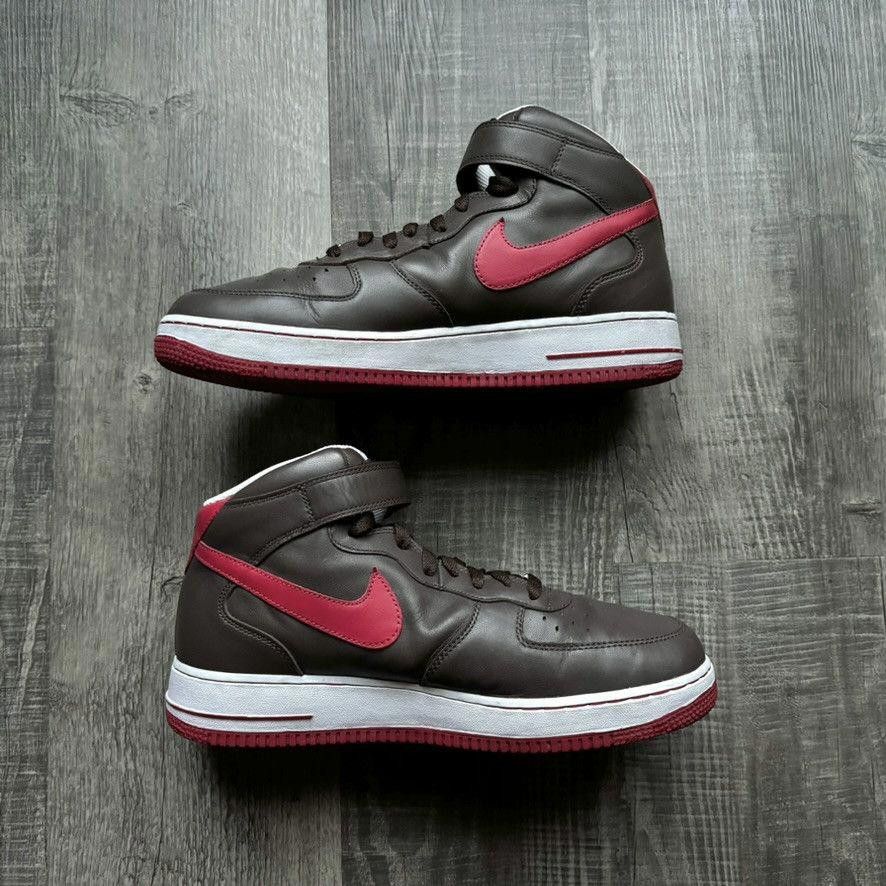Nike NIKE • Air Force 1 Mid 07 Players "Brown/Red" (11.5M) Size US 11.5 / EU 44-45 - 3 Thumbnail