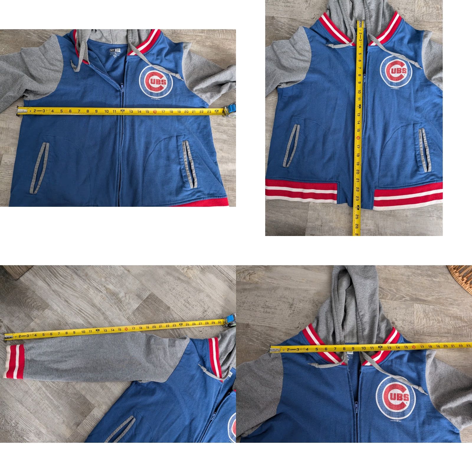 New Era VINTAGE Chicago Cubs New Era Women’s Full Zip Hooded Jacket Sequin Logo 2XL Striped Size XXL / US 16-18 / IT 52-54 - 9 Thumbnail