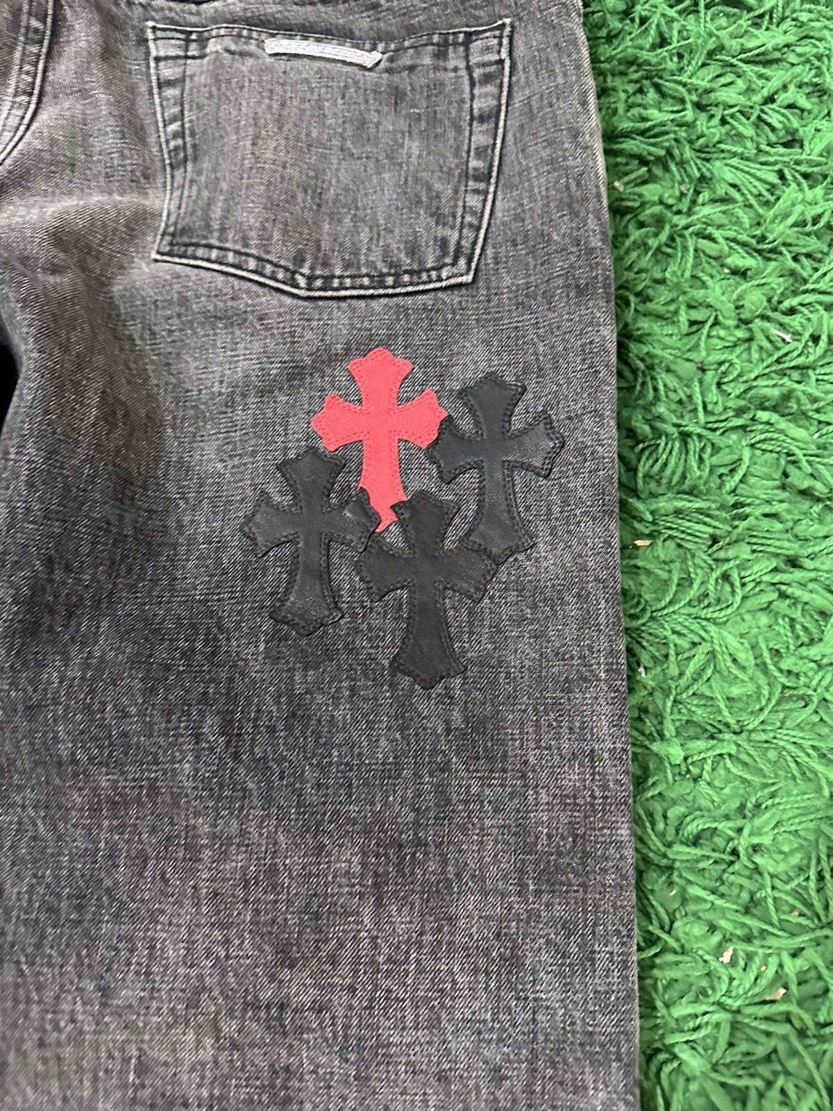 Chrome Hearts Chrome Hearts Black Red Patch Jeans Size US 34 / EU 50 - 18 Thumbnail