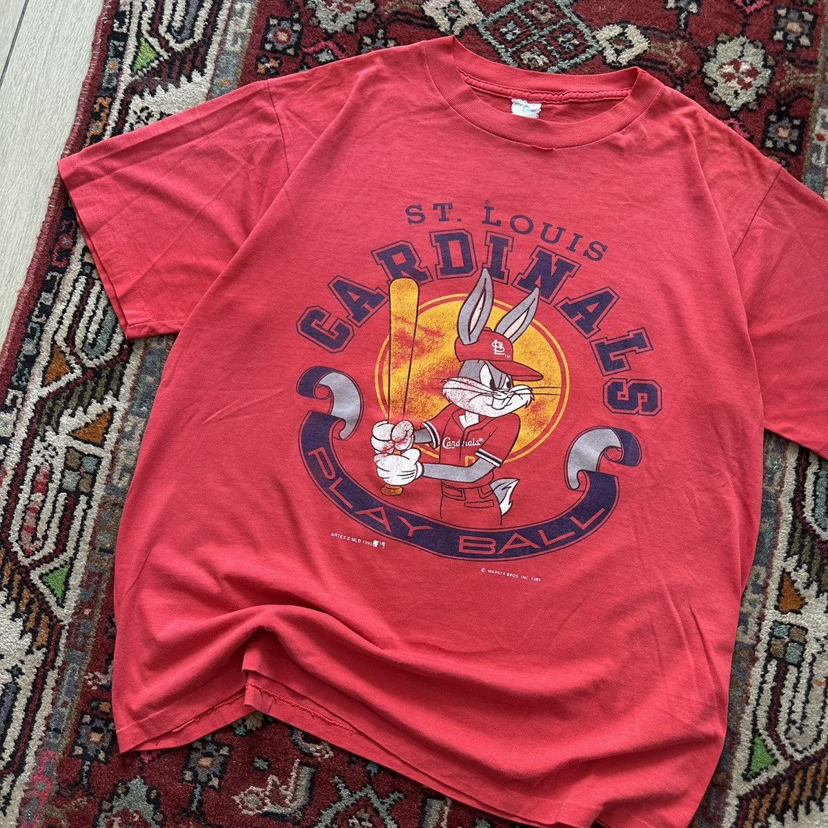 Vintage 1990 Bugs Bunny St. Louis Cardinals MLB Vintage Looney Tunes Size US L / EU 52-54 / 3 - 2 Thumbnail