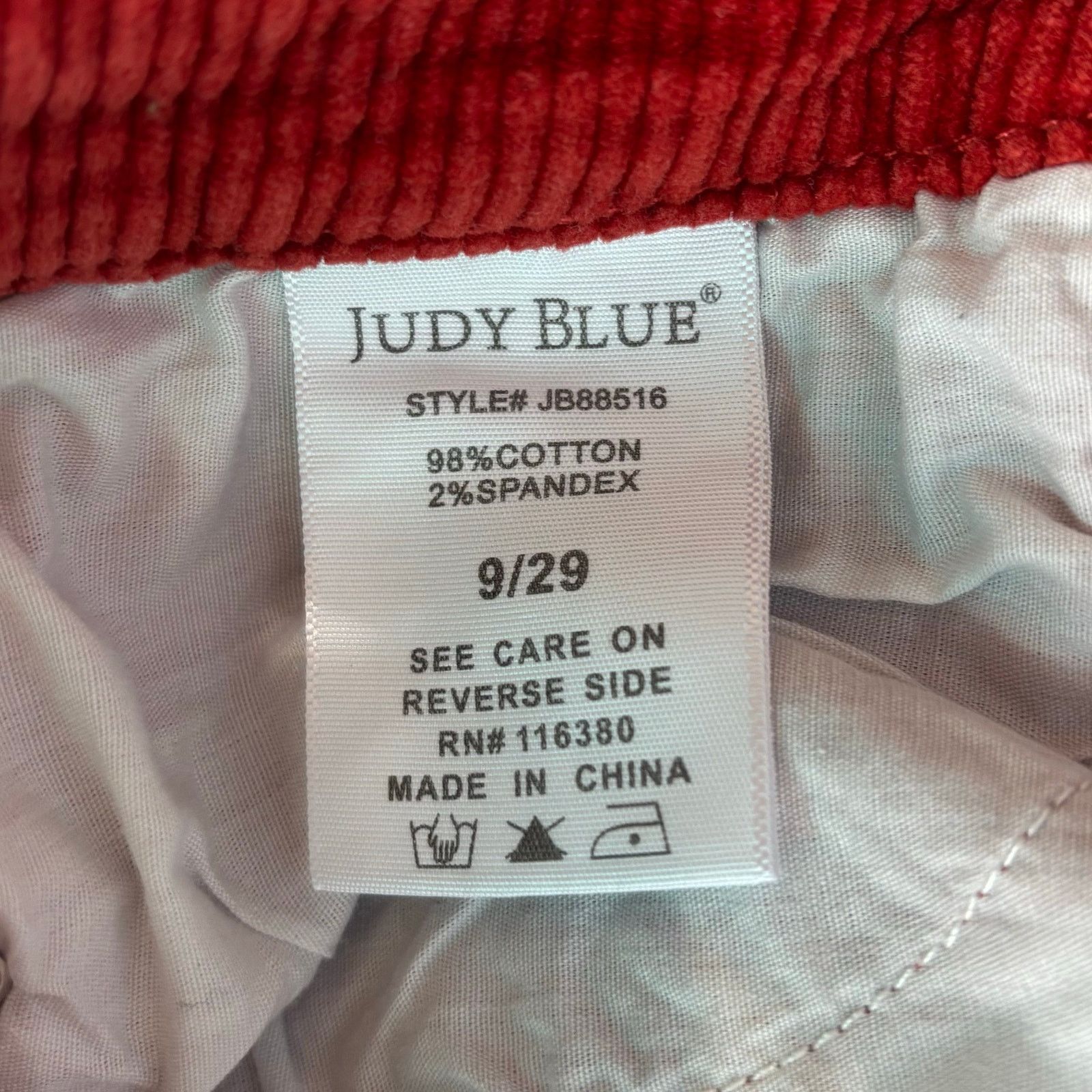 Judy Blue Judy Blue Rust Corduroy Straight Leg Ankle Pants Size 9/29 Size 23" - 14 Thumbnail