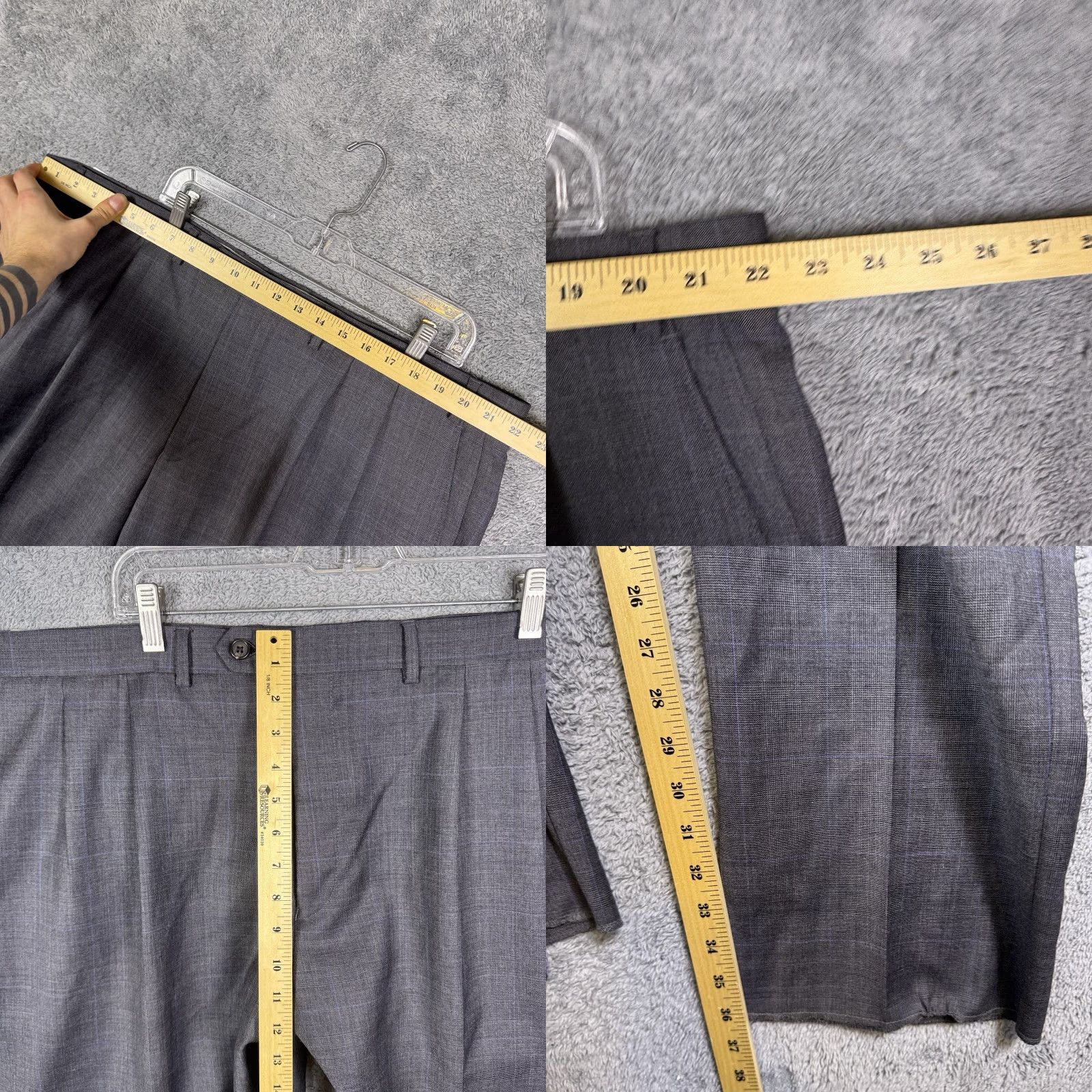 Ralph Lauren VINTAGE Lauren Ralph Lauren Pants Mens 45x36 Unhemmed 100% Wool Dress Slacks Windowpane Size US 44 / EU 60 - 8 Thumbnail