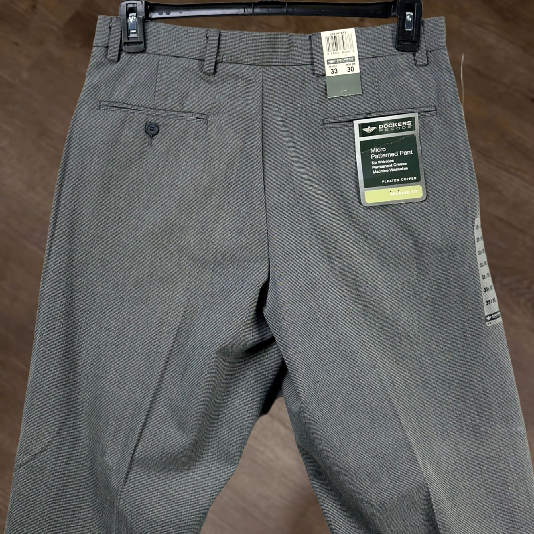 Dockers VINTAGE Dockers Recode Pants Dress Mens 33X30 Gray Pleated Micro Patterned NEW Size US 33 - 1 Thumbnail