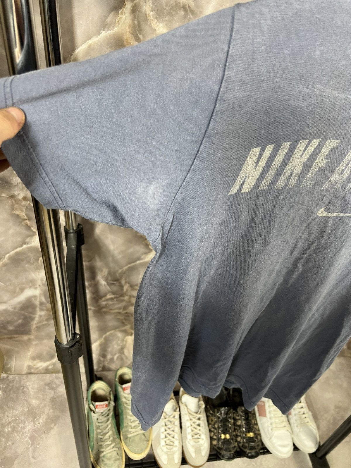 Vintage Vintage 90s Nike Distressed Tee Size US S / EU 44-46 / 1 - 6 Thumbnail