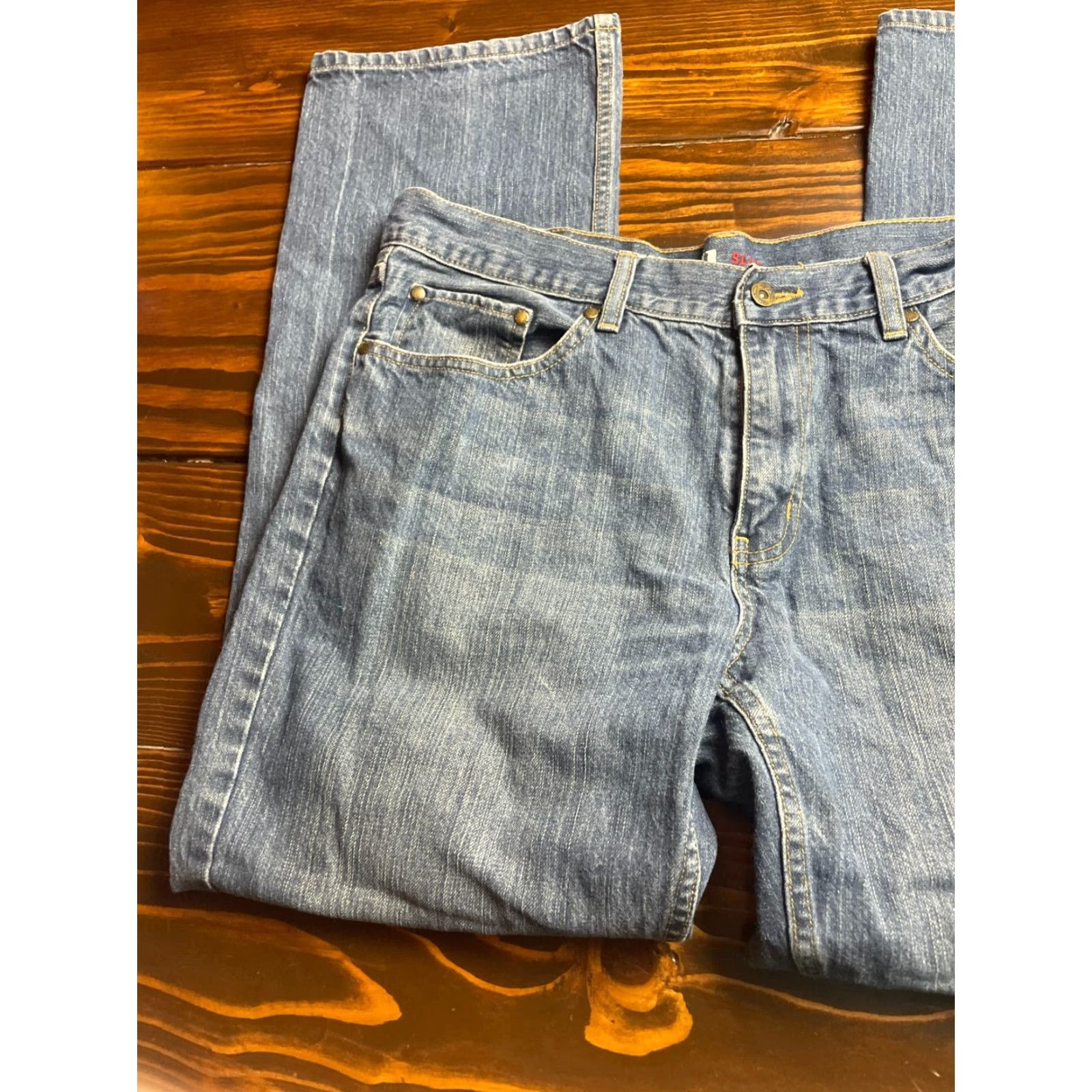 Vintage Urban Pipeline Jeans Men's 36/32 Blue Denim Slim Pockets Jeans Size US 36 / EU 52 - 3 Thumbnail