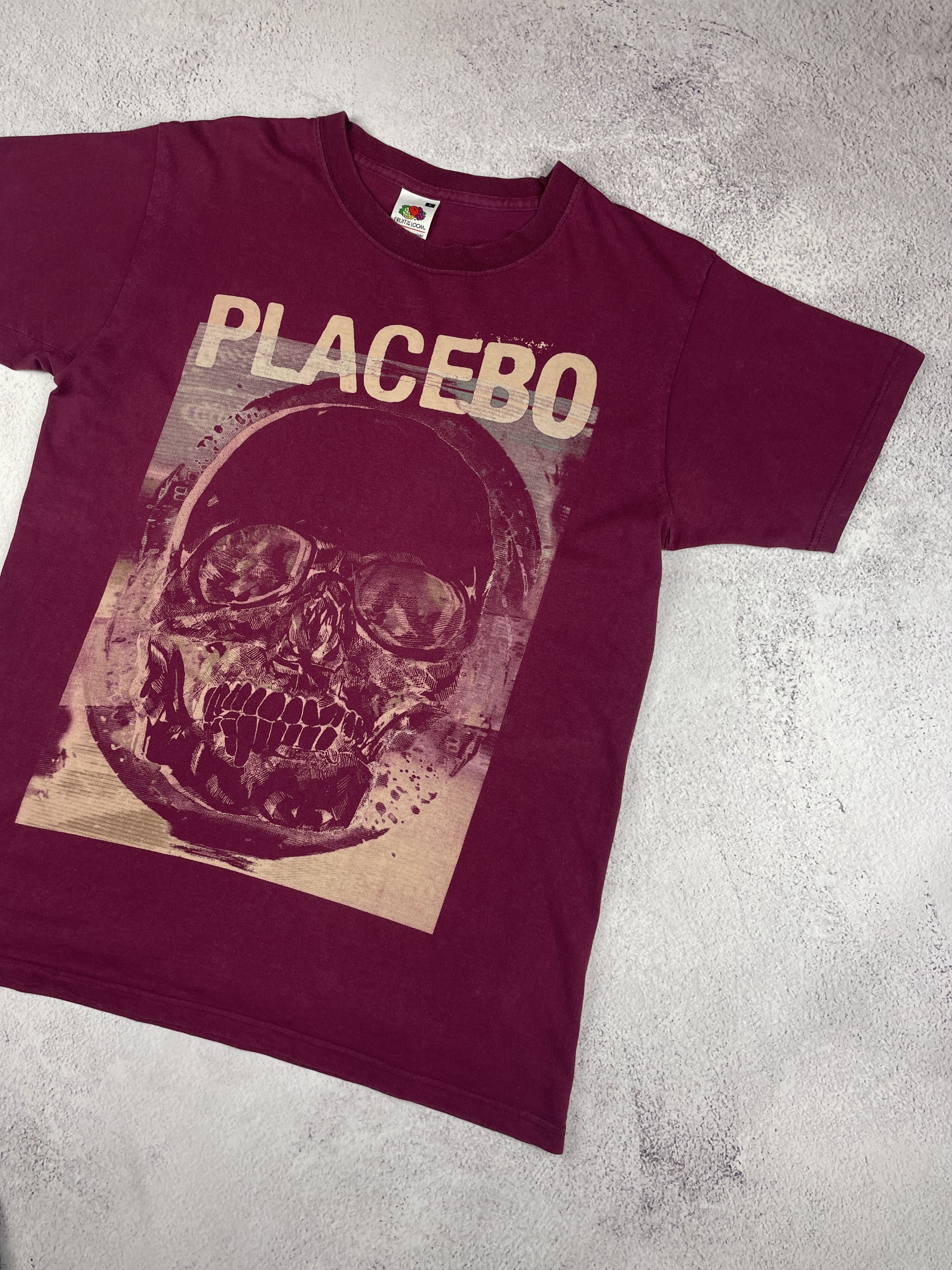 Band Tees × Vintage PLACEBO Band Vintage T-Shirt Maroon Skull Graphic Size US S / EU 44-46 / 1 - 2 Thumbnail