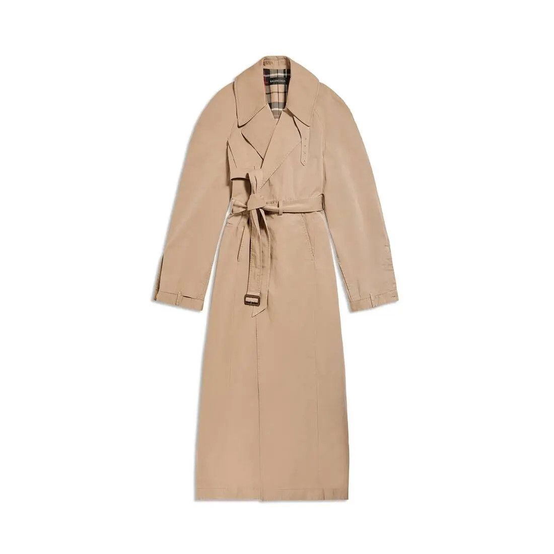 o1bcso1str1225 Maxi Deconstructed Trench Coat in Dark Beige