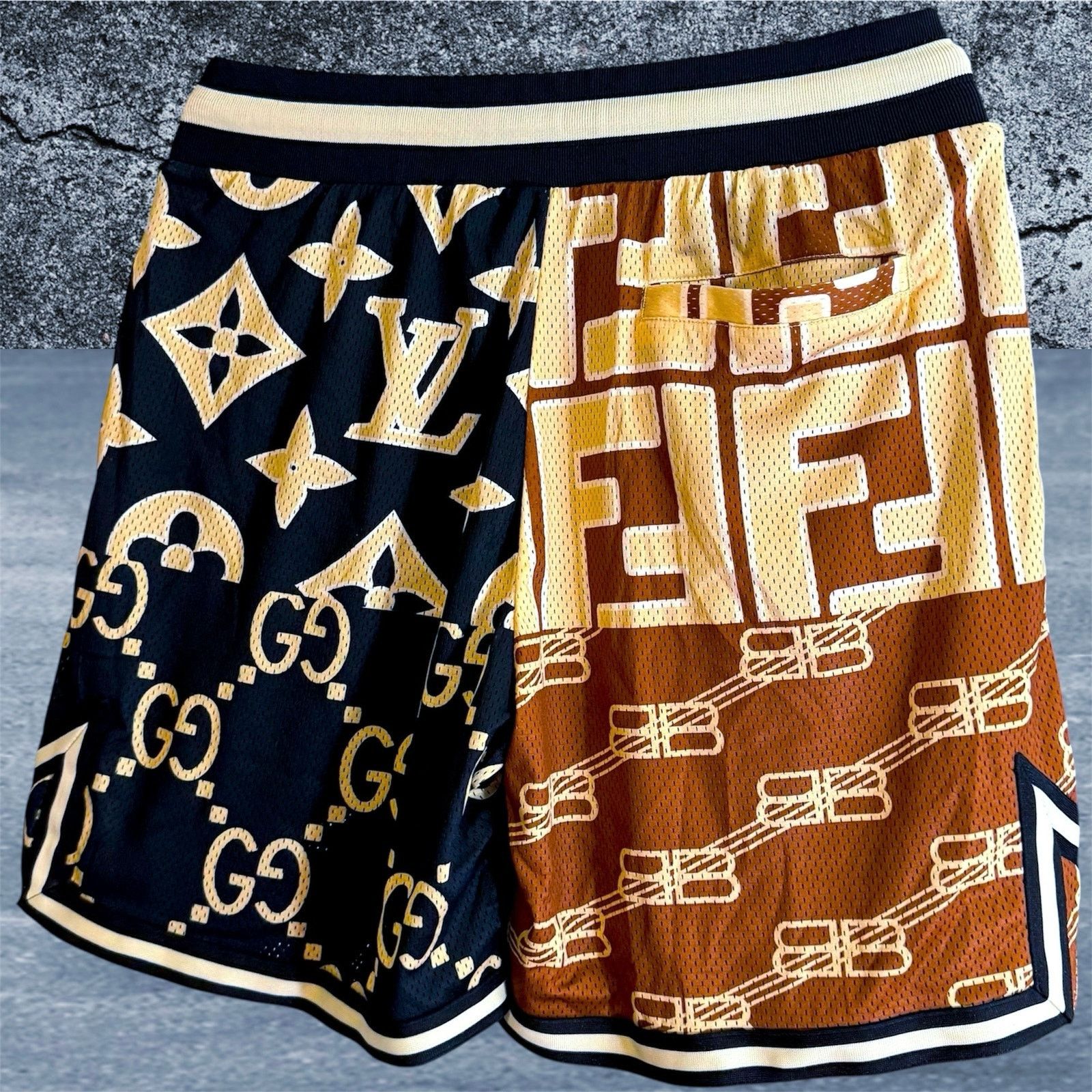 Market •NWT• SECRET CLUB OVERSIZED MONOGRAM MESH SHORTS size Large Size US 33 - 2 Thumbnail