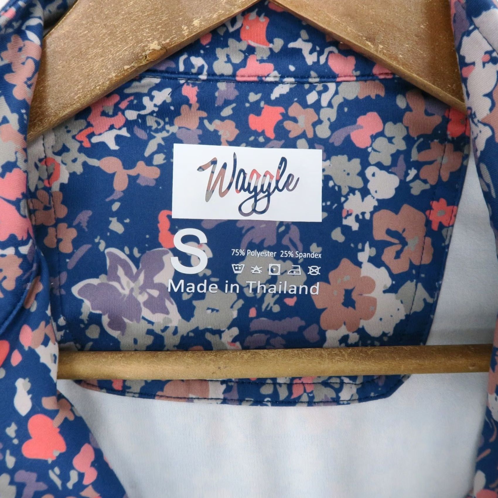 Vintage Waggle 1/4 Zip Pullover Mens S Blue Floral Performance Golf Stretch Long Sleeve Size US S / EU 44-46 / 1 - 7 Thumbnail