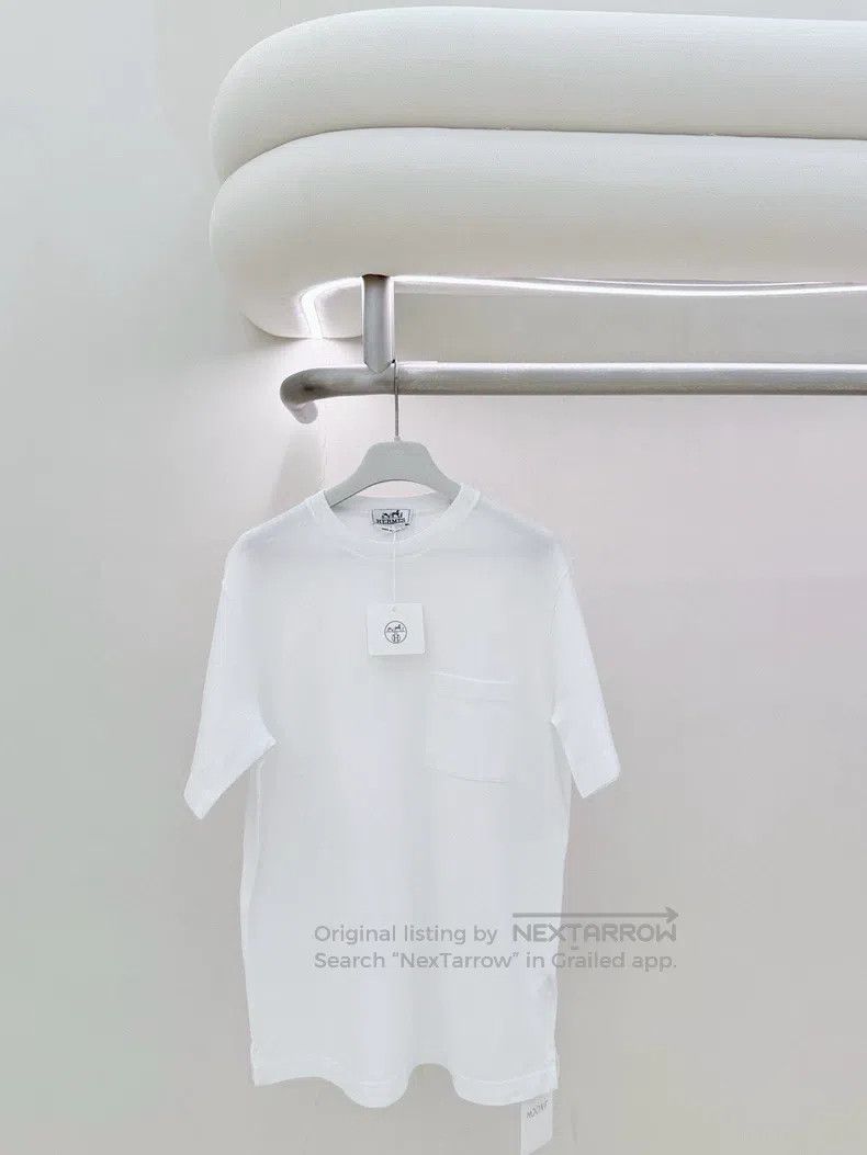 Hermes Hermes White Pocket Short Sleeve T-Shirt Size S / US 4 / IT 40 - 1 Thumbnail