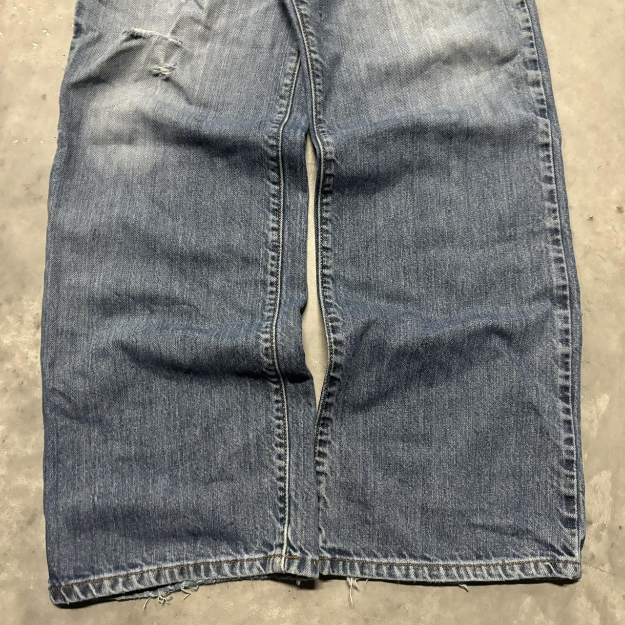 Japanese Brand × Vintage Crazy Vintage Y2K/2000s Grunge Faded Dark Wash Denim Jeans! Size US 34 / EU 50 - 6 Thumbnail
