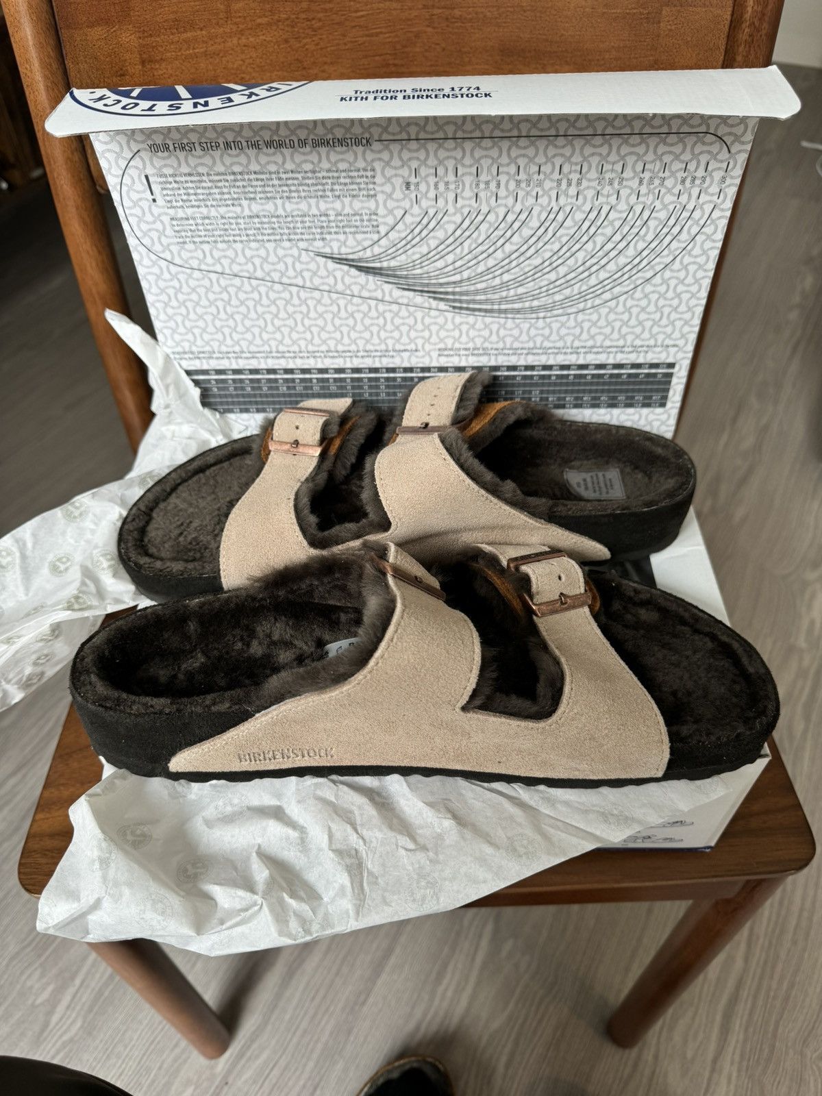 Birkenstock × Kith Kith x Birkenstock Arizona Shearling Mink Dark Brown (US 13) Size US 13 / EU 46 - 8 Thumbnail