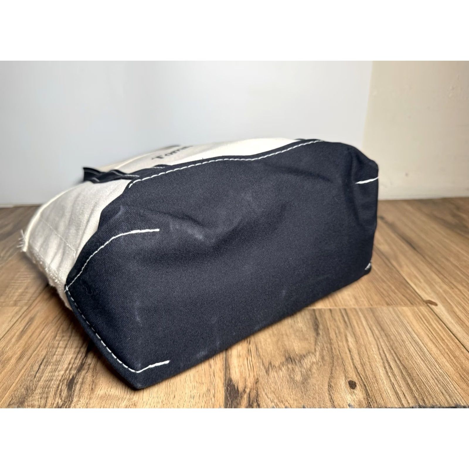 Vintage VINTAGE LL BEAN Boat And Tote Bag Tote Unisex Adults Monogram Tommy Embroidered Black Canvas Almond Small Large Size ONE SIZE - 3 Thumbnail