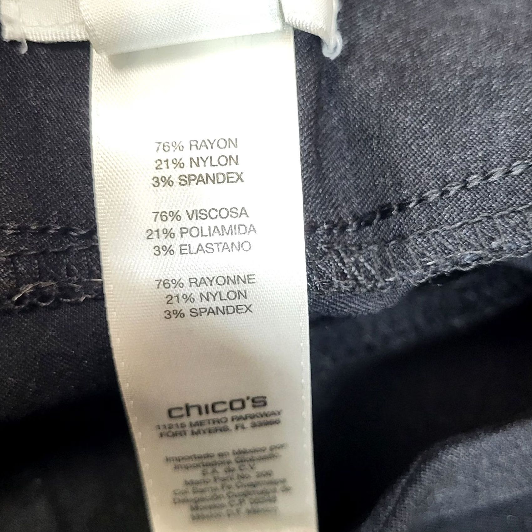 Vintage Chicos Pants Black Slimming Pull On Pockets Size 2 (10) Regular Womens Size 32" / US 10 / IT 46 - 5 Thumbnail