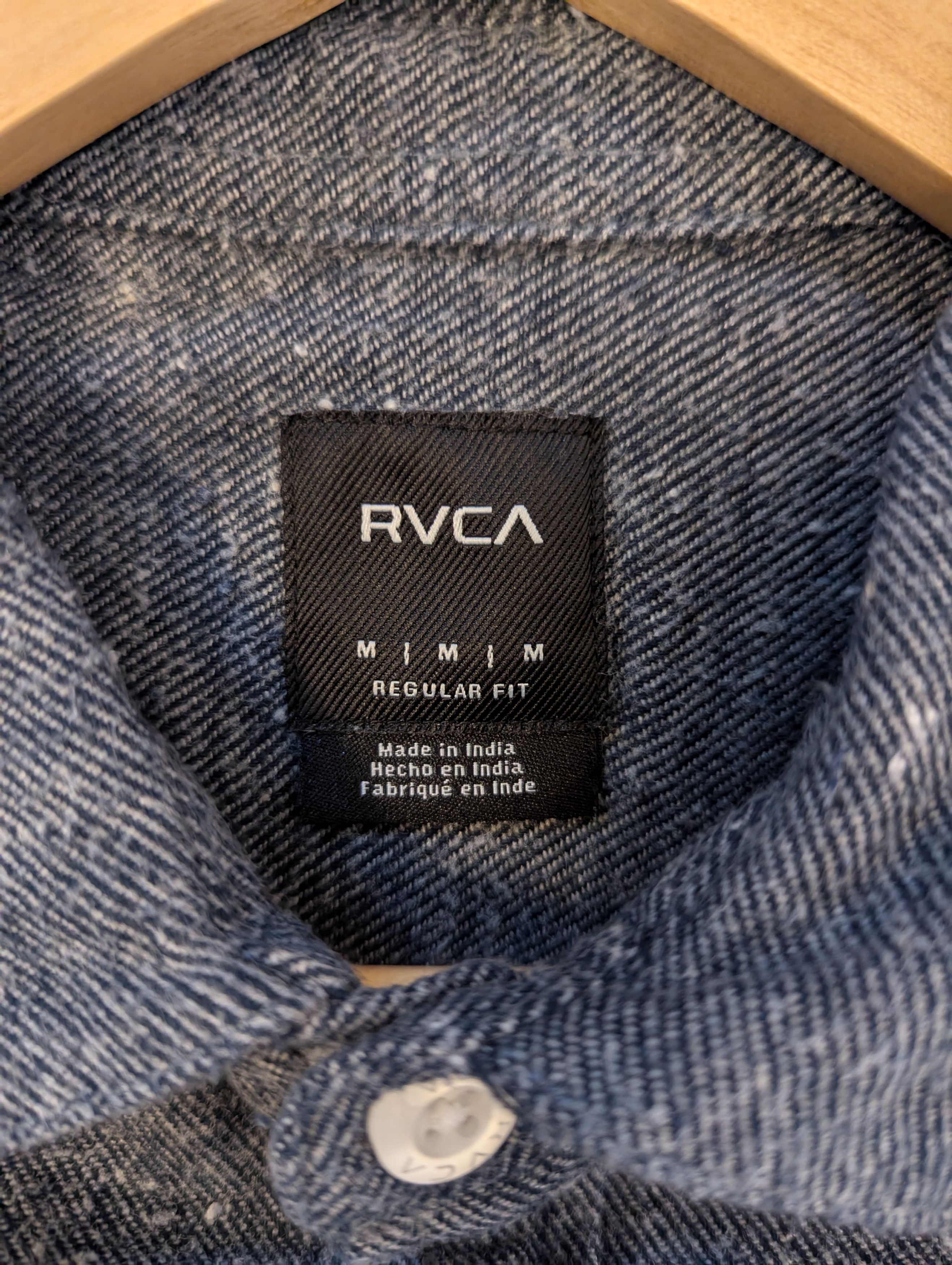 RVCA Men's RVCA Blue Flannel Button-Up Shirt Size US M / EU 48-50 / 2 - 3 Thumbnail