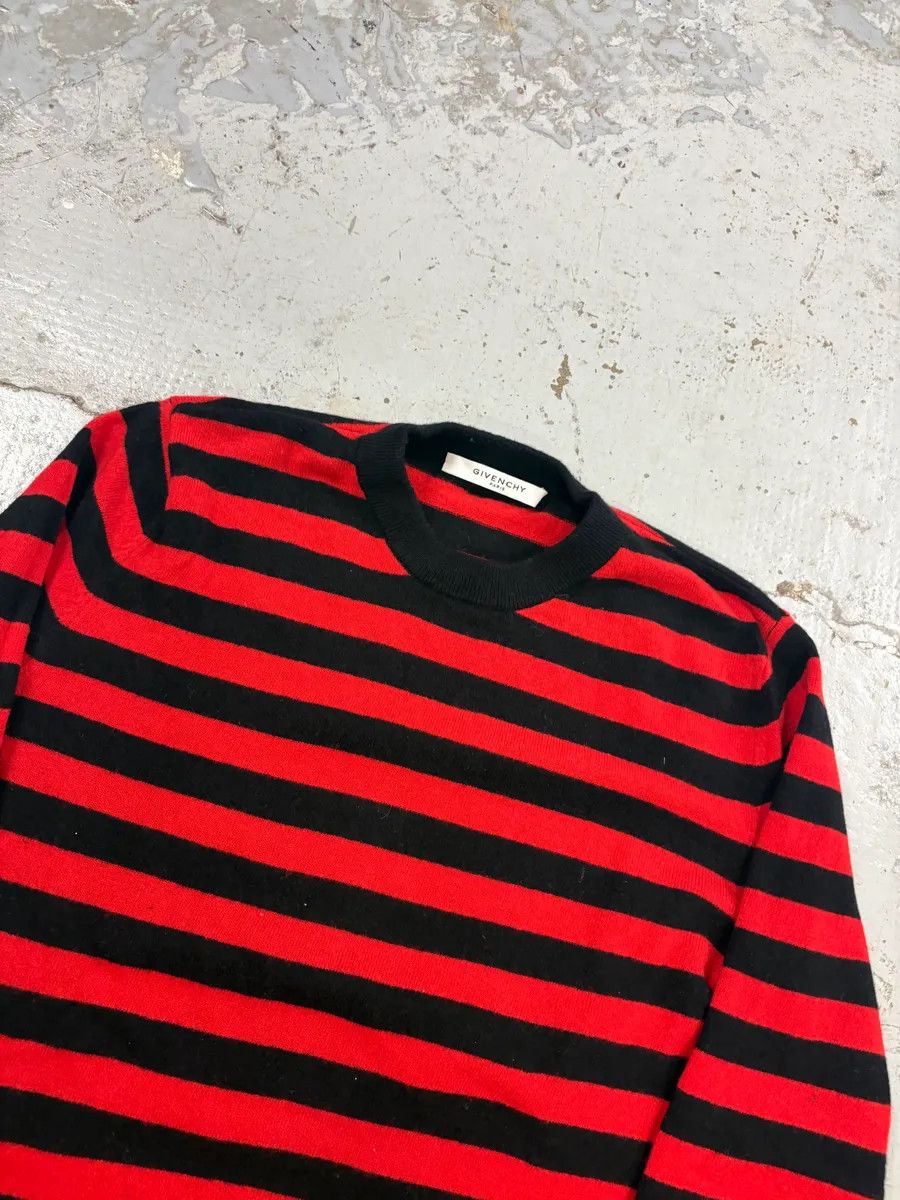 Givenchy AW2017 Givenchy Red Black Striped Cotton Sweater by Riccardo Tisci Size US S / EU 44-46 / 1 - 4 Thumbnail
