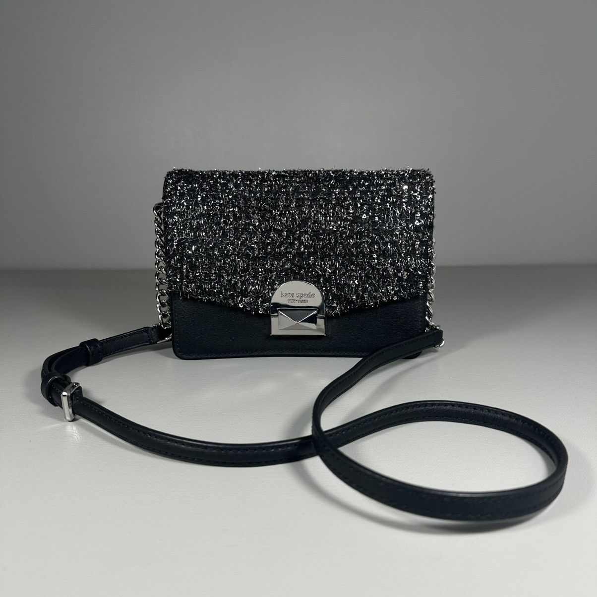 Kate Spade Kate Spade Neve Tinsel Convertible Flap Crossbody Black Bag Size ONE SIZE - 1 Thumbnail