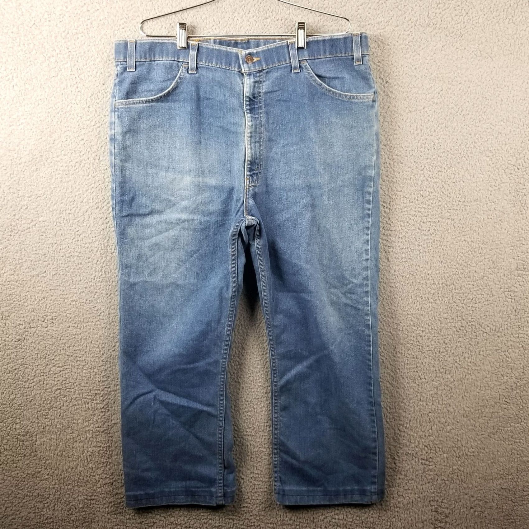 Levi's VINTAGE Levi's Denim Jeans Orange Tab USA Made Cropped 38X24 Regular Mens Jeans 517 Distressed Solid USA Theme 80s 90s Size US 38 / EU 54 - 2 Thumbnail