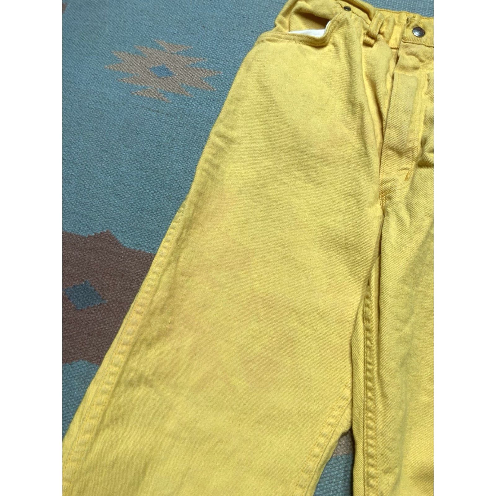 Wrangler VINTAGE Wrangler Jeans Canary Yellow Straight Women 15/16 Misses 60s Size 36" / US 14 / IT 50 - 7 Thumbnail