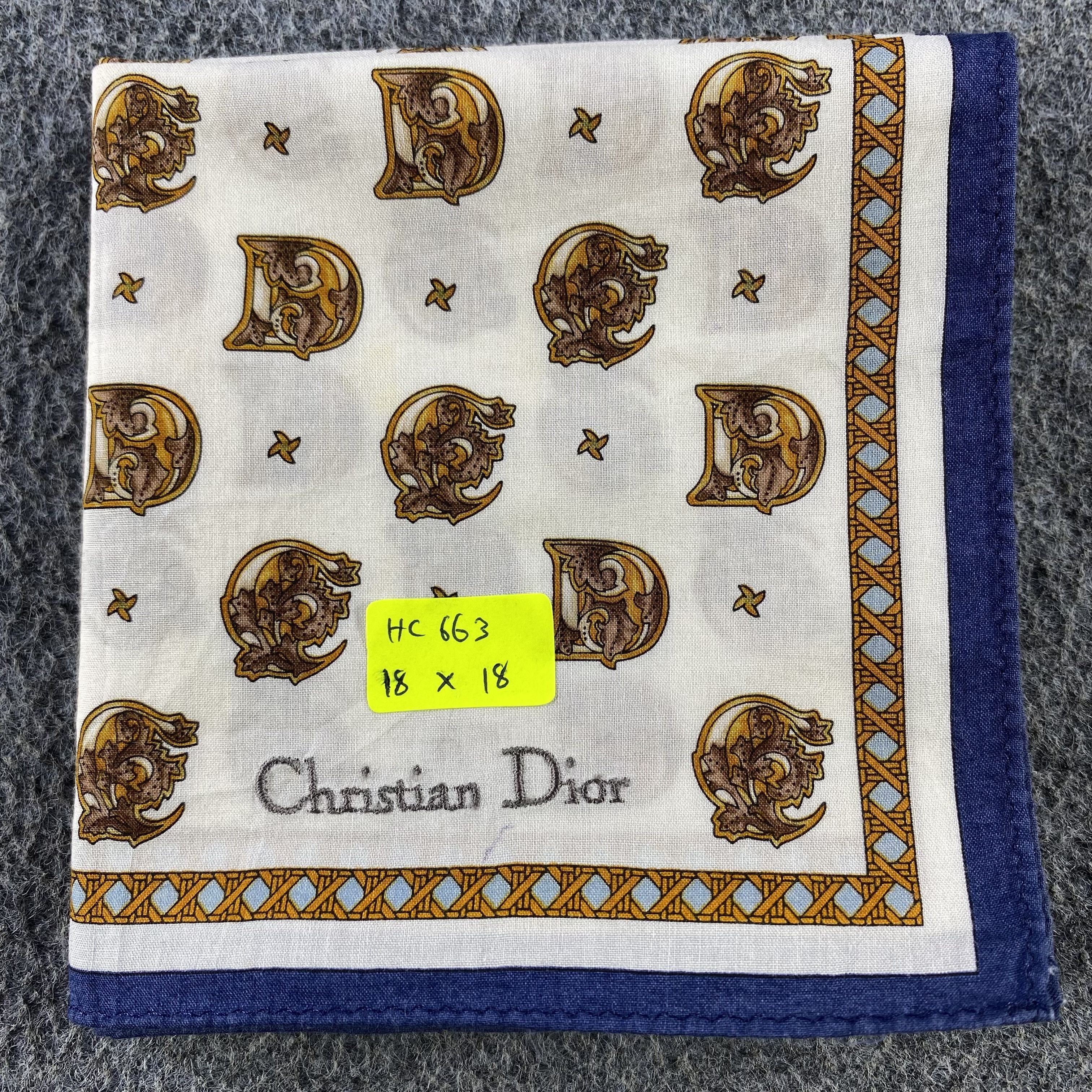 Vintage Christian Dior Handkerchief/Neckerchief/Bandana HC663 Size ONE SIZE - 5 Thumbnail