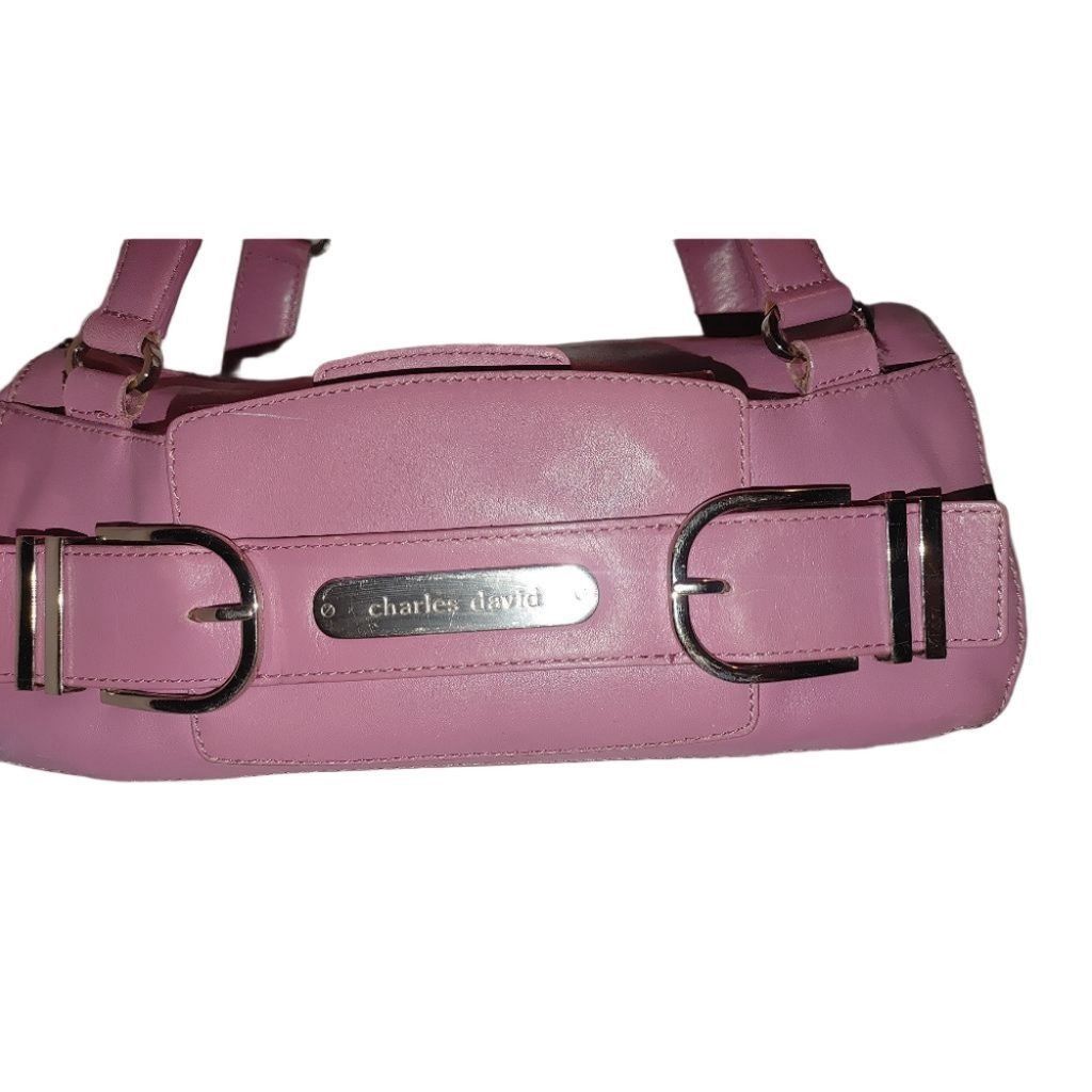 The Unbranded Brand Charles David Leather Shoulder Bag in Bubble Gum Pink Size ONE SIZE - 2 Thumbnail