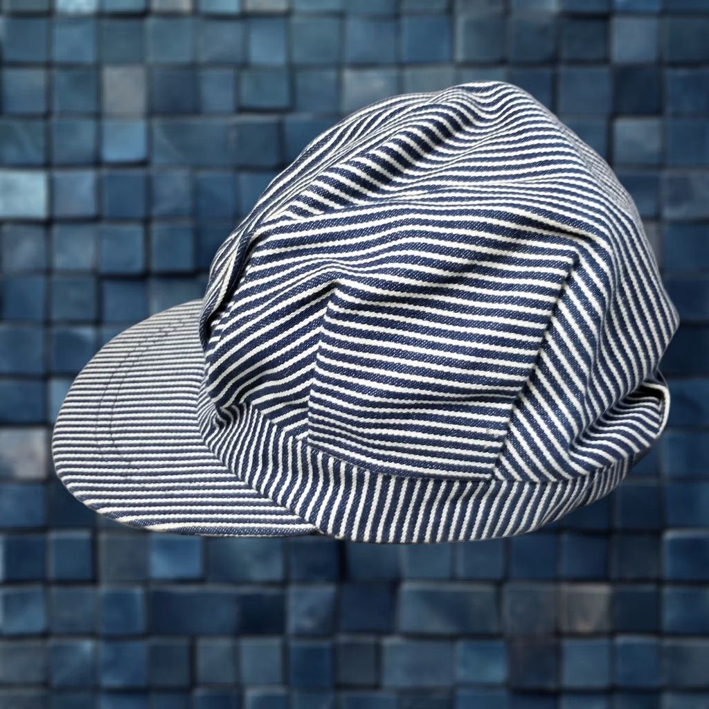 Denime Hickory Stripe Cap Hat One Size Blue Denim Railroad Snap Back Made USA Mens Size ONE SIZE - 1 Thumbnail