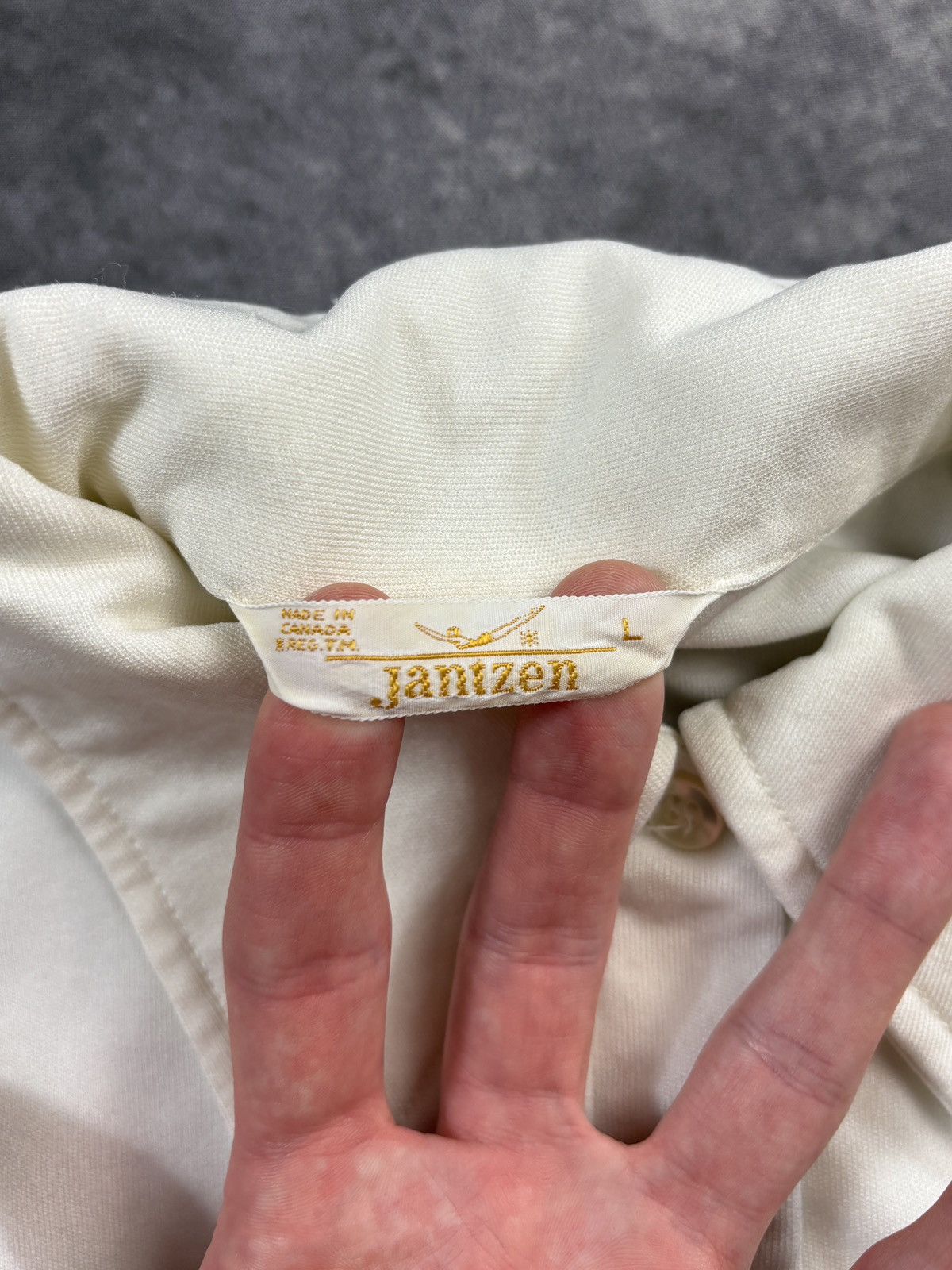 Jantzen 1970s Vintage Jantzen Polo Shirt Polyester Shortsleeve Disco Size US S / EU 44-46 / 1 - 4 Thumbnail
