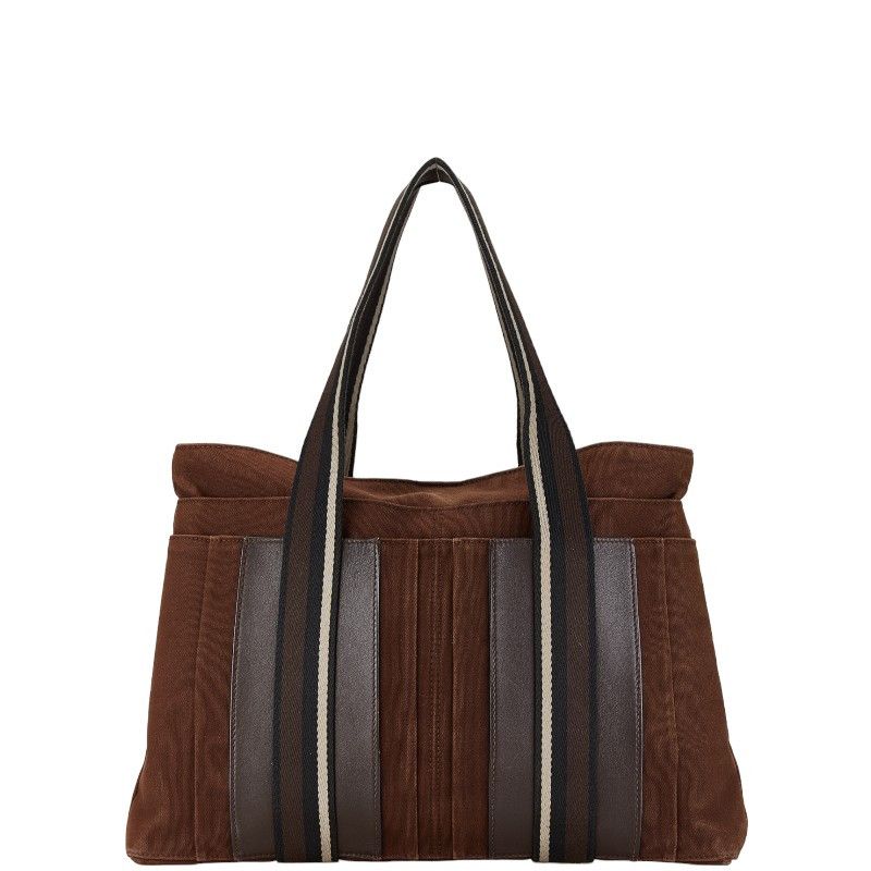 Hermes Hermes Hermes Canvas Leather Trocadero Horizontal MM Tote Bag Canvas Tote Bag in Very Good Condition Size ONE SIZE - 1 Thumbnail
