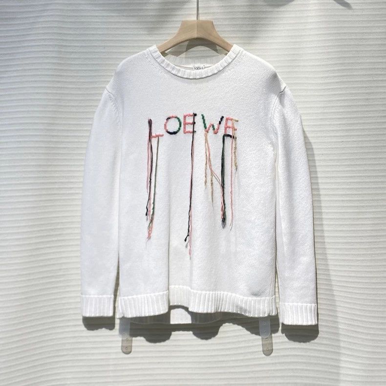 Loewe LOEWE Cable knit sweater with tassel logo Size L / US 10 / IT 46 - 1 Thumbnail