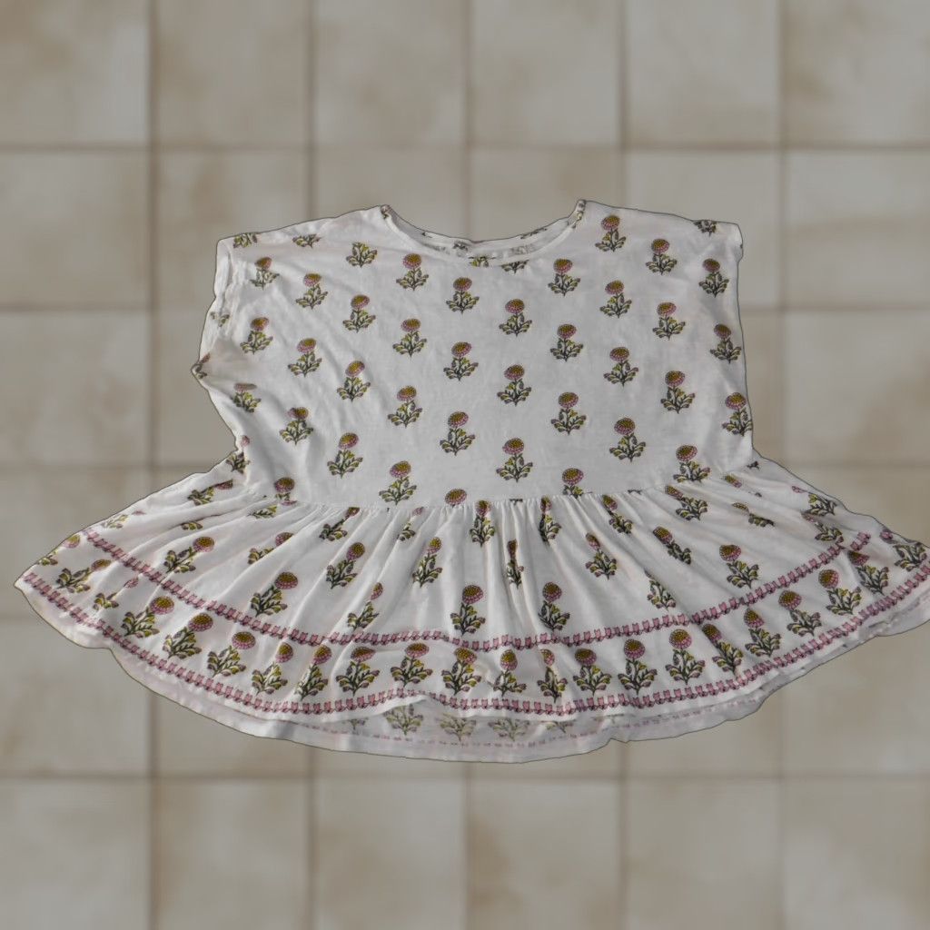 Ann Taylor Loft Ann Taylor Loft Blouse Sleeveless White Floral Round Neck Casual Stretch M Womens Size M / US 6-8 / IT 42-44 - 1 Thumbnail