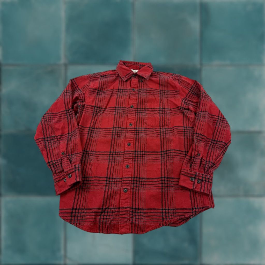 Vintage Blake Shelton x Lands' End Shirt Mens Medium Red Plaid Flannel Button-Up Casual Size US M / EU 48-50 / 2 - 1 Thumbnail