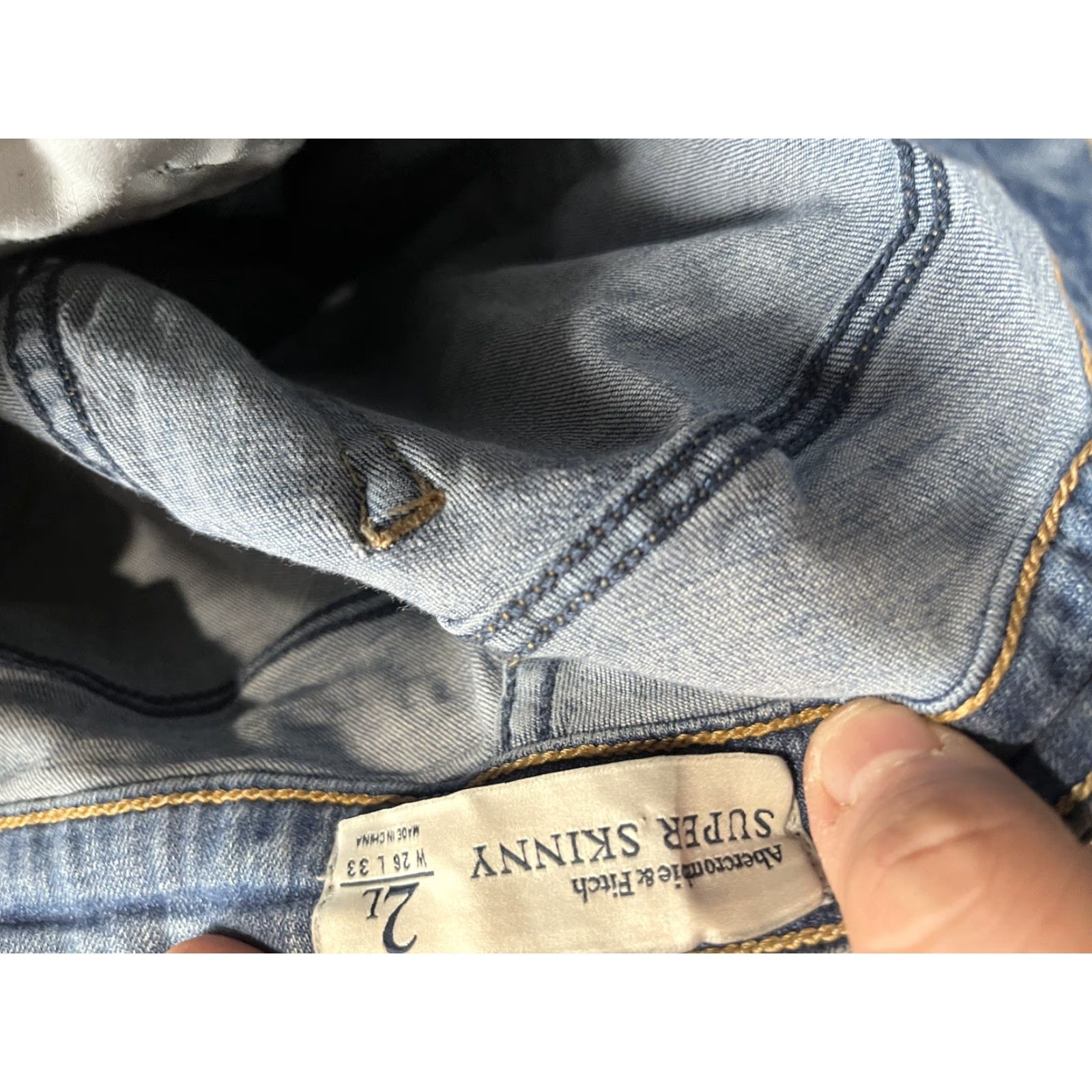 Abercrombie & Fitch Abercrombie & Fitch Womens Jeans 2 Regular Size 2L 26/33 Blue Super Skinny Denim Cotton Pockets 30in Inseam Size 26" / US 2 / IT 38 - 5 Thumbnail