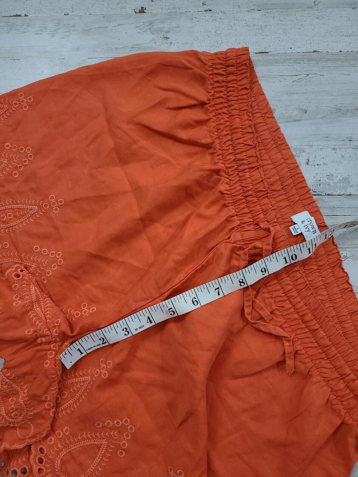 Designer Crown And Ivy Shorts Large Loose Lace Hem Orange Size 36" / US 14 / IT 50 - 5 Thumbnail