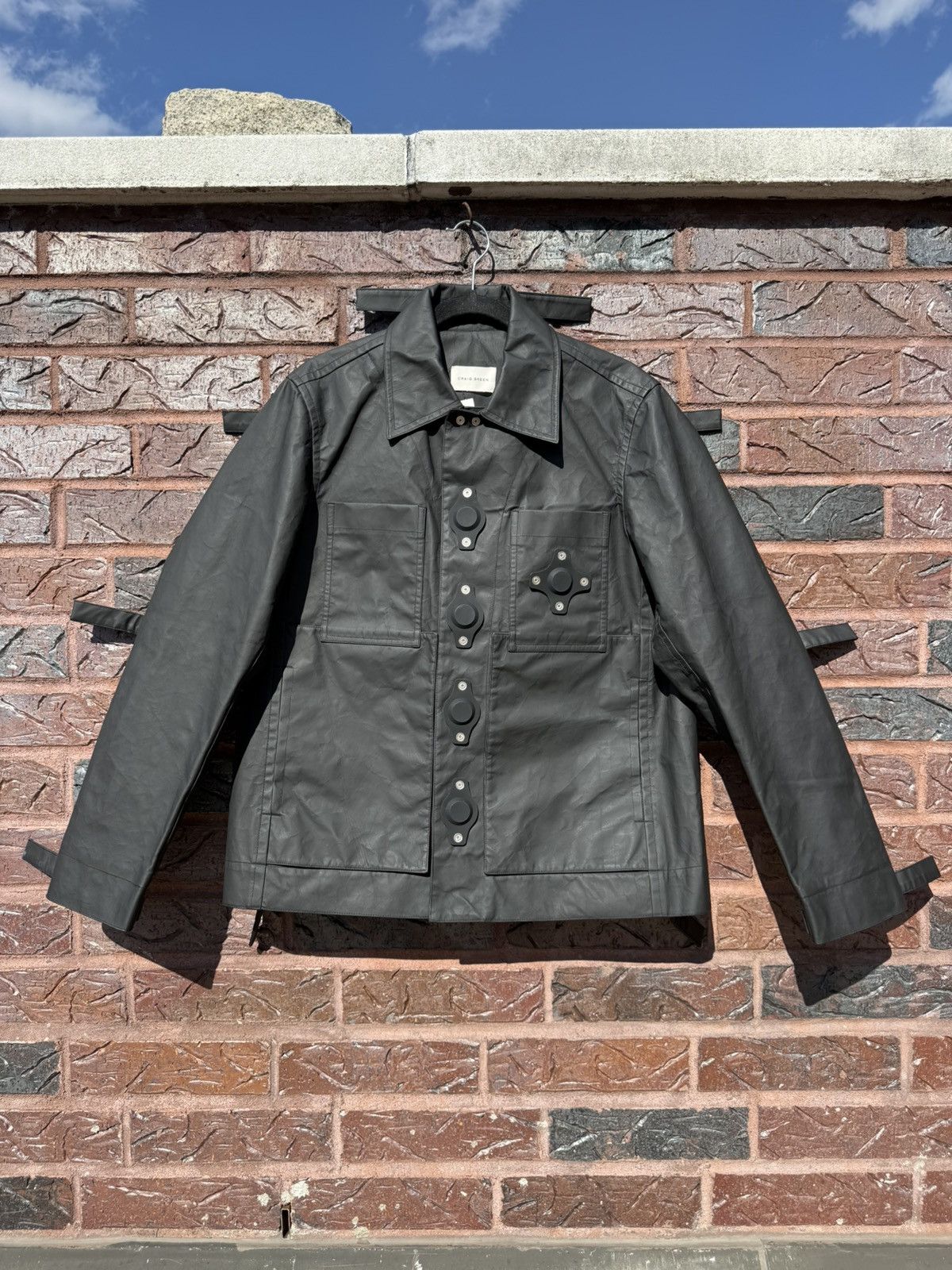 Craig Green SS23 Craig Green Crinkle Waxy Coated Tab Work Jacket Size US S / EU 44-46 / 1 - 1 Thumbnail