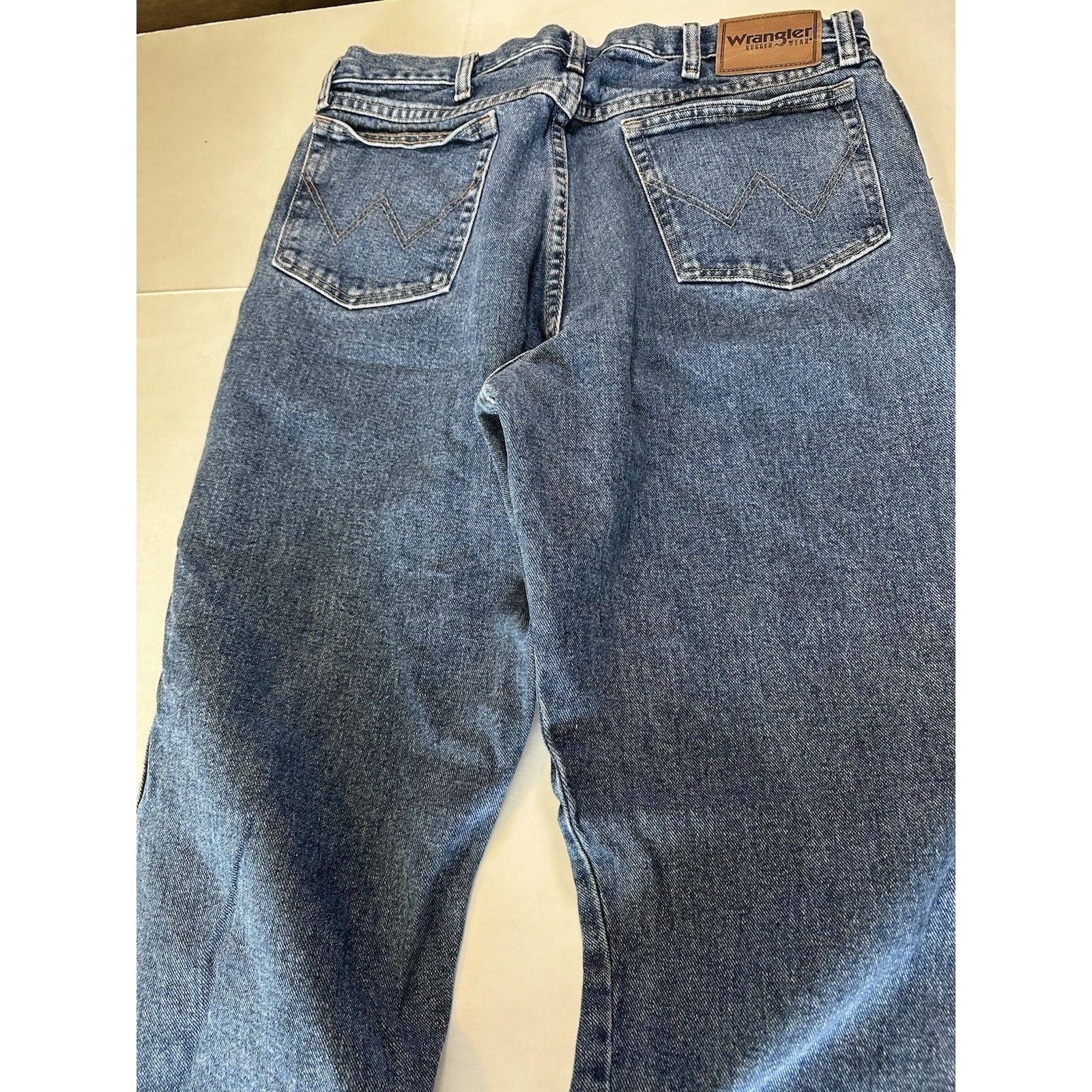 Wrangler Wrangler Rugged Wear Denim Blue Jeans 36x34 Straight Western Size US 36 / EU 52 - 13 Thumbnail