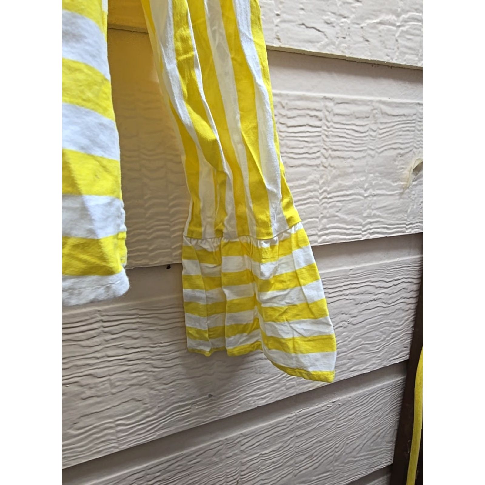Bell VINTAGE Yellow White Striped 3/4 Bell Sleeve Open Back Ties Blouse Shirt Top Sz M Size M / US 6-8 / IT 42-44 - 4 Thumbnail