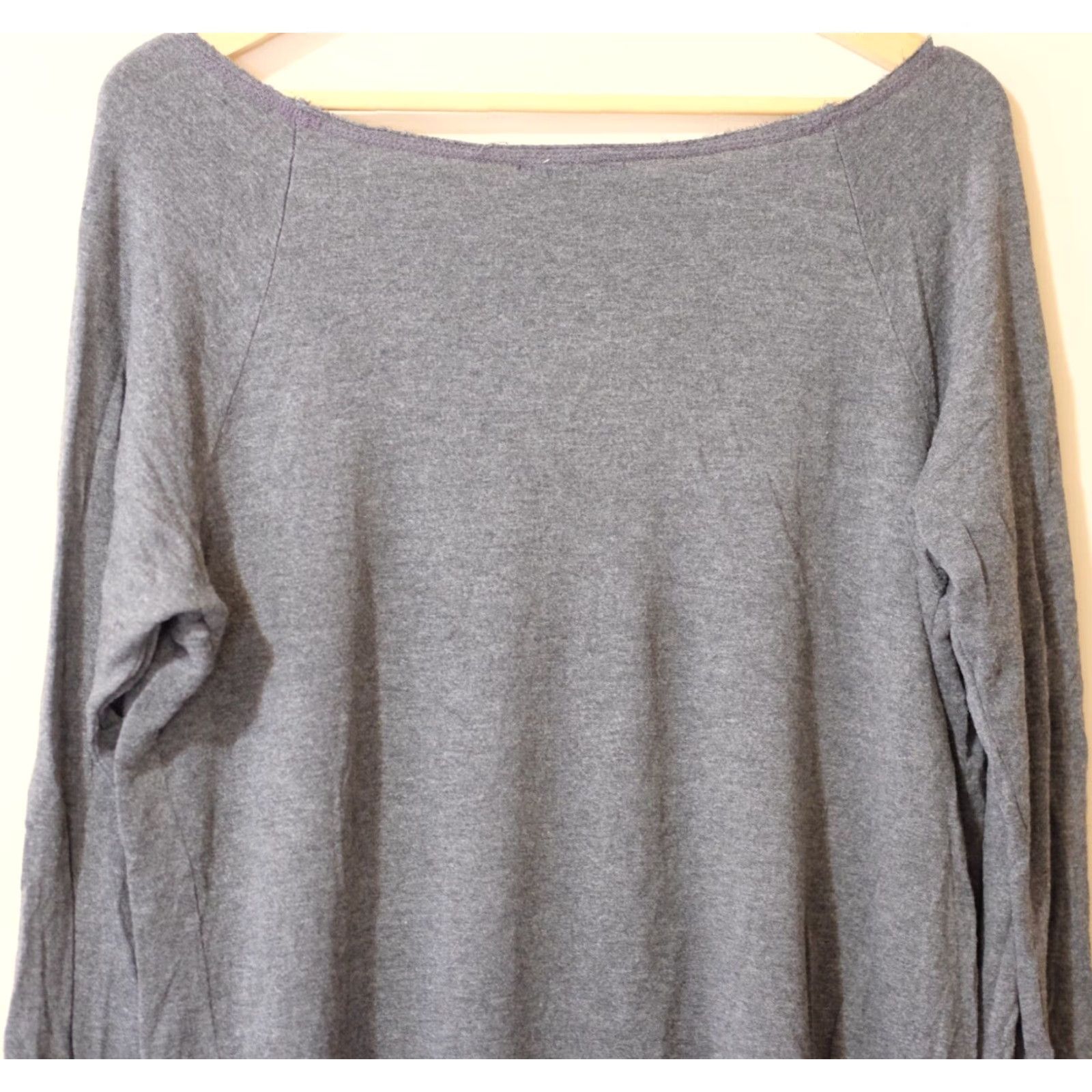 Vintage Zutter Women's L Gray Long Sleeve T-Shirt Deer Print w/Pockets Stretch #p51-81 Size L / US 10 / IT 46 - 6 Thumbnail