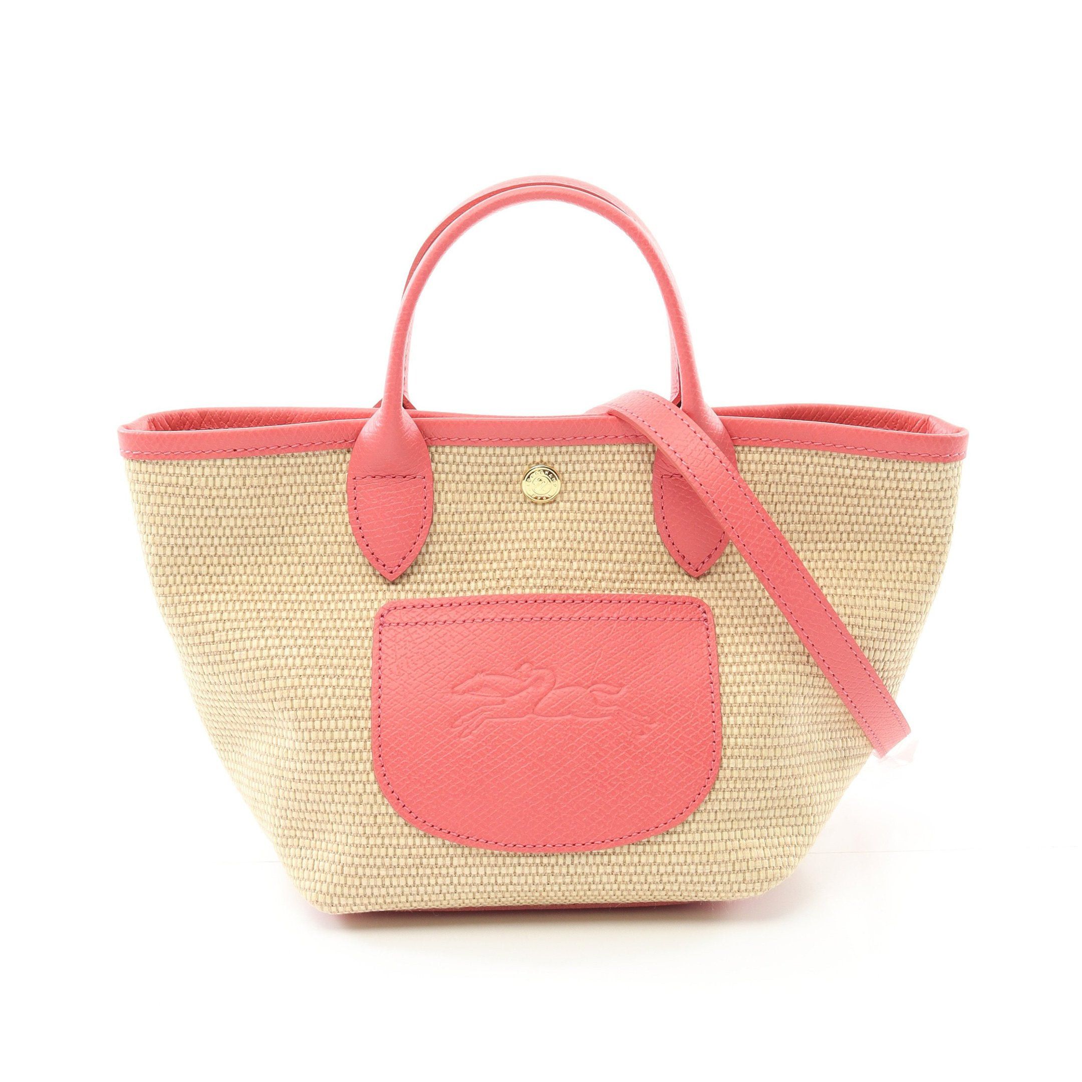 Longchamp Longchamp Le Preage Xs Basket Bag Handbag Canvas Leather Beige Pink Size ONE SIZE - 1 Thumbnail