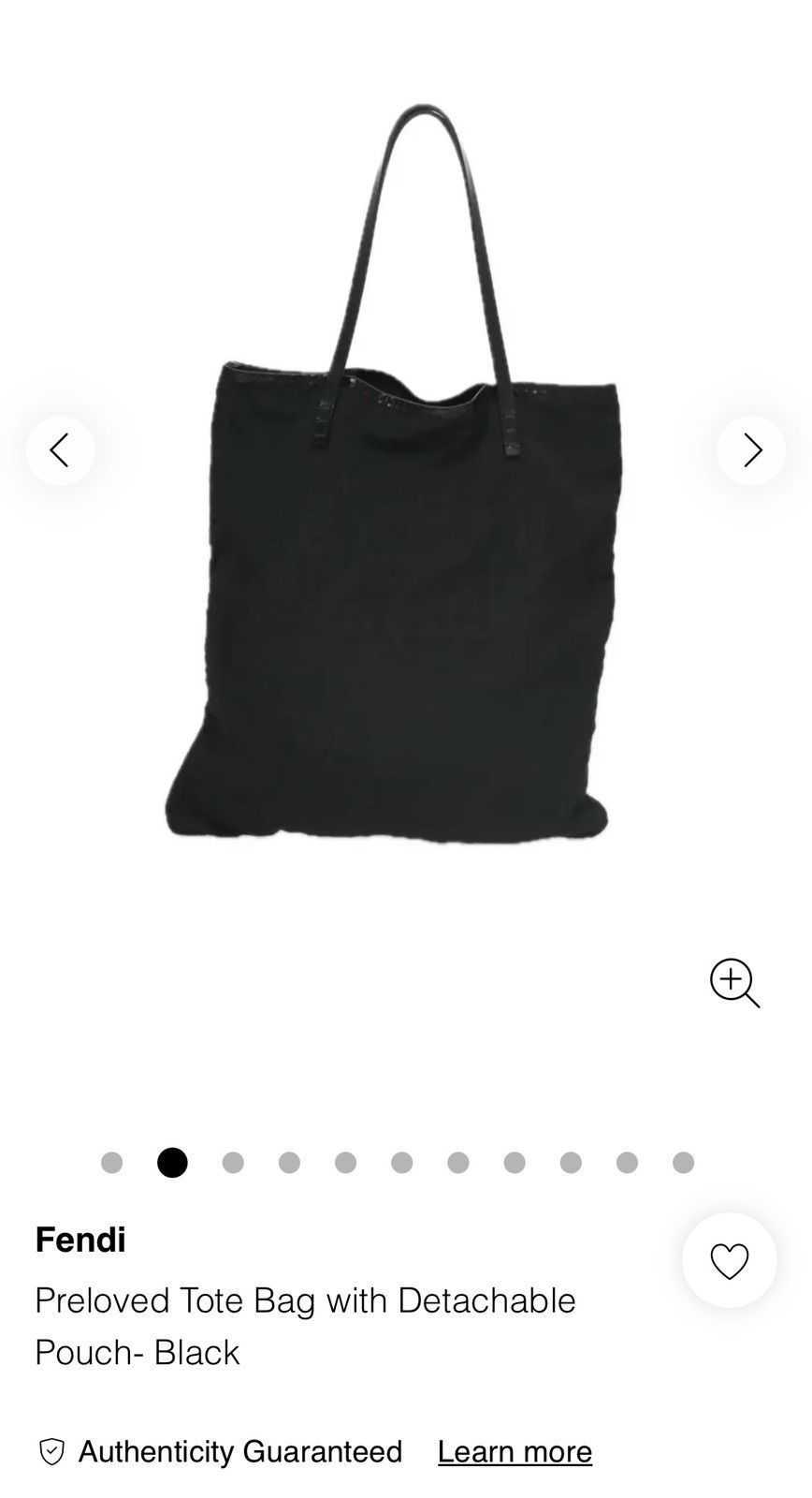Fendi FENDI Tote Bag with Detachable Pouch- Black Size ONE SIZE - 16 Thumbnail