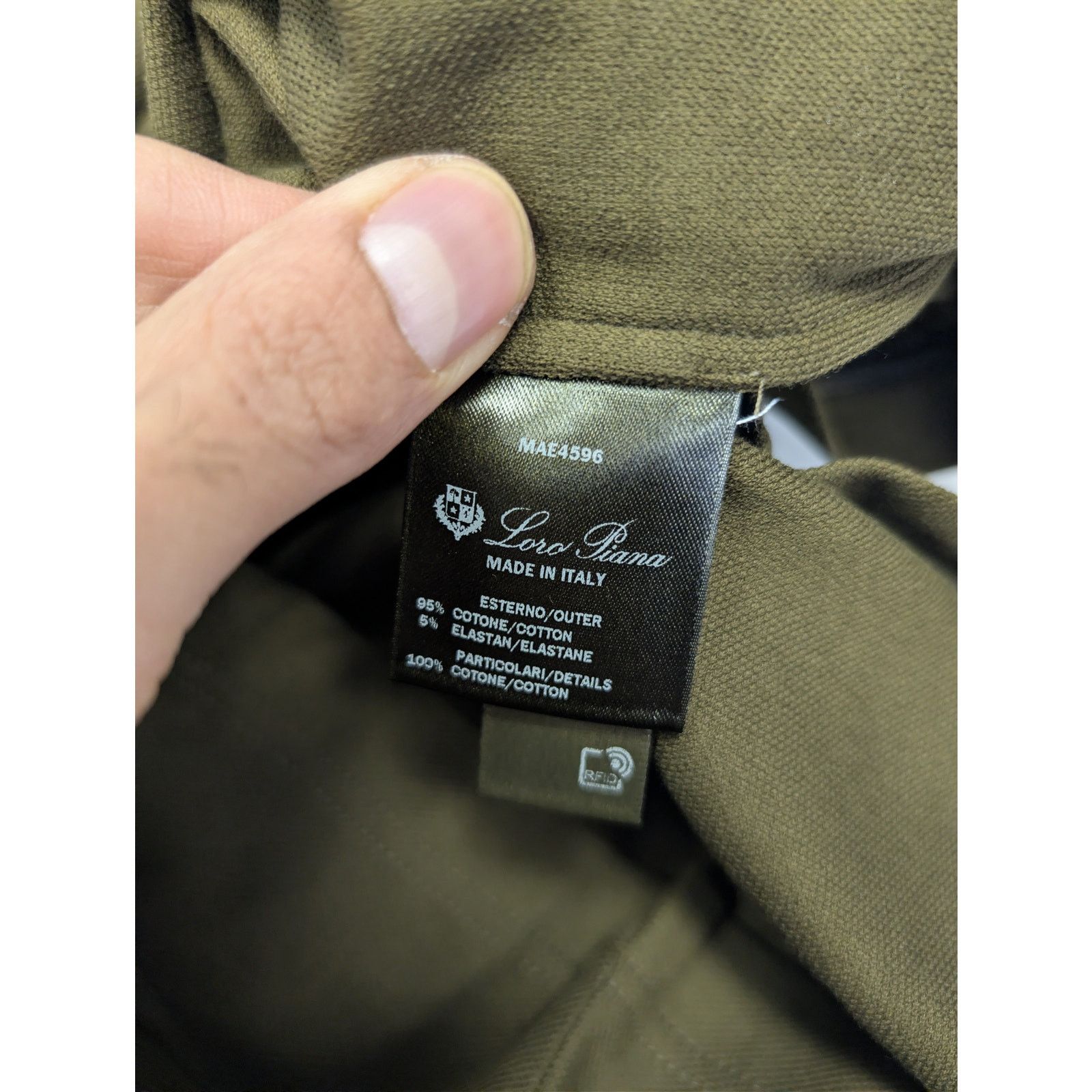 Loro Piana o1rshd1 Double Collar Cotton Piquet Polo Shirt Olive Green Size US M / EU 48-50 / 2 - 17 Thumbnail