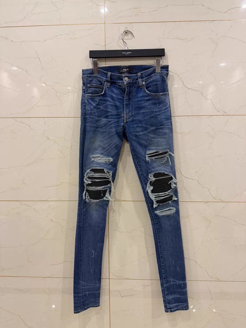 Amiri Amiri Blue Wash Distressed Denim Jeans Size US 29 - 1 Thumbnail
