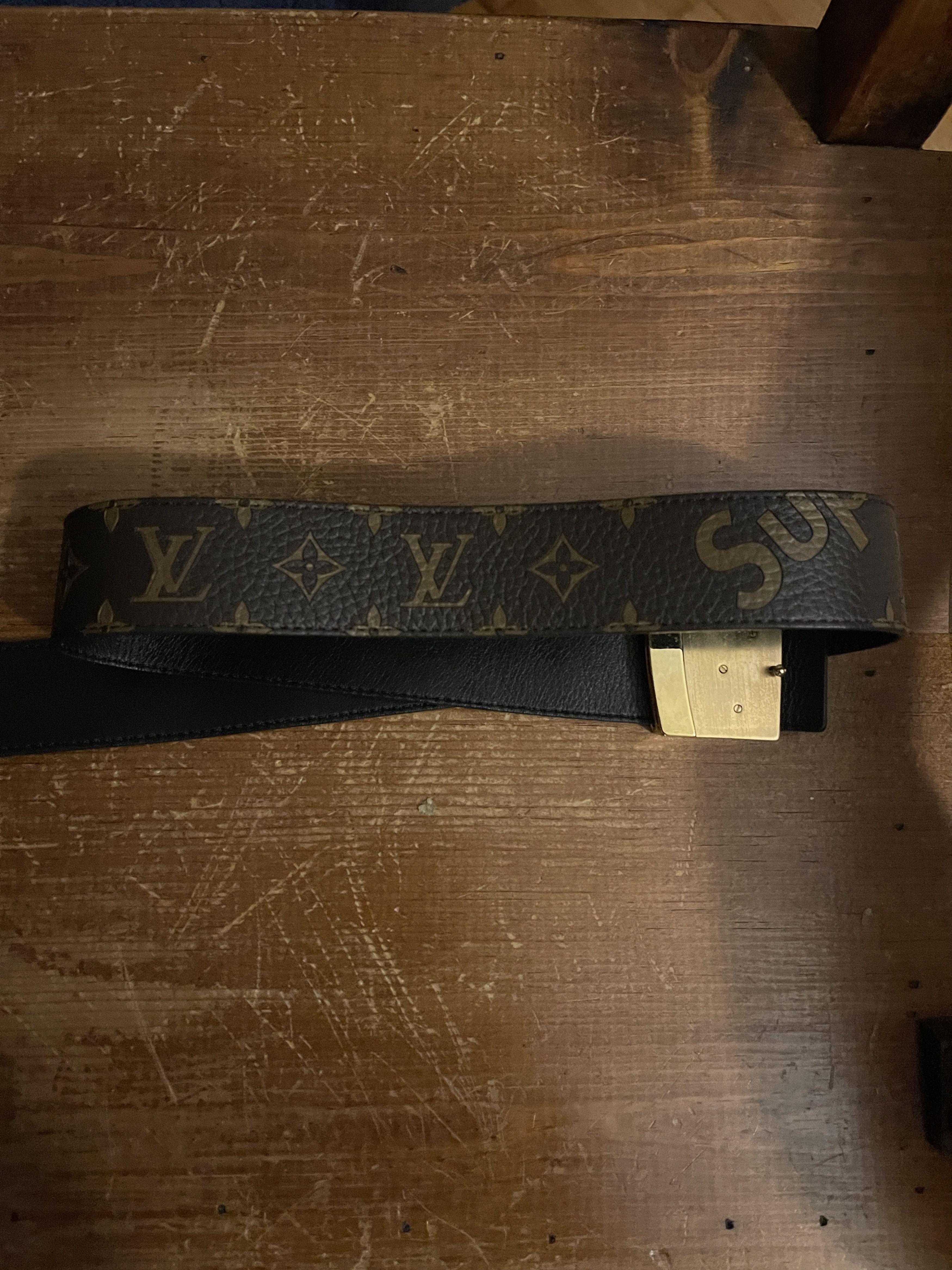 Louis Vuitton × Supreme LV Supreme Belt Size 90 Size 32 - 2 Thumbnail