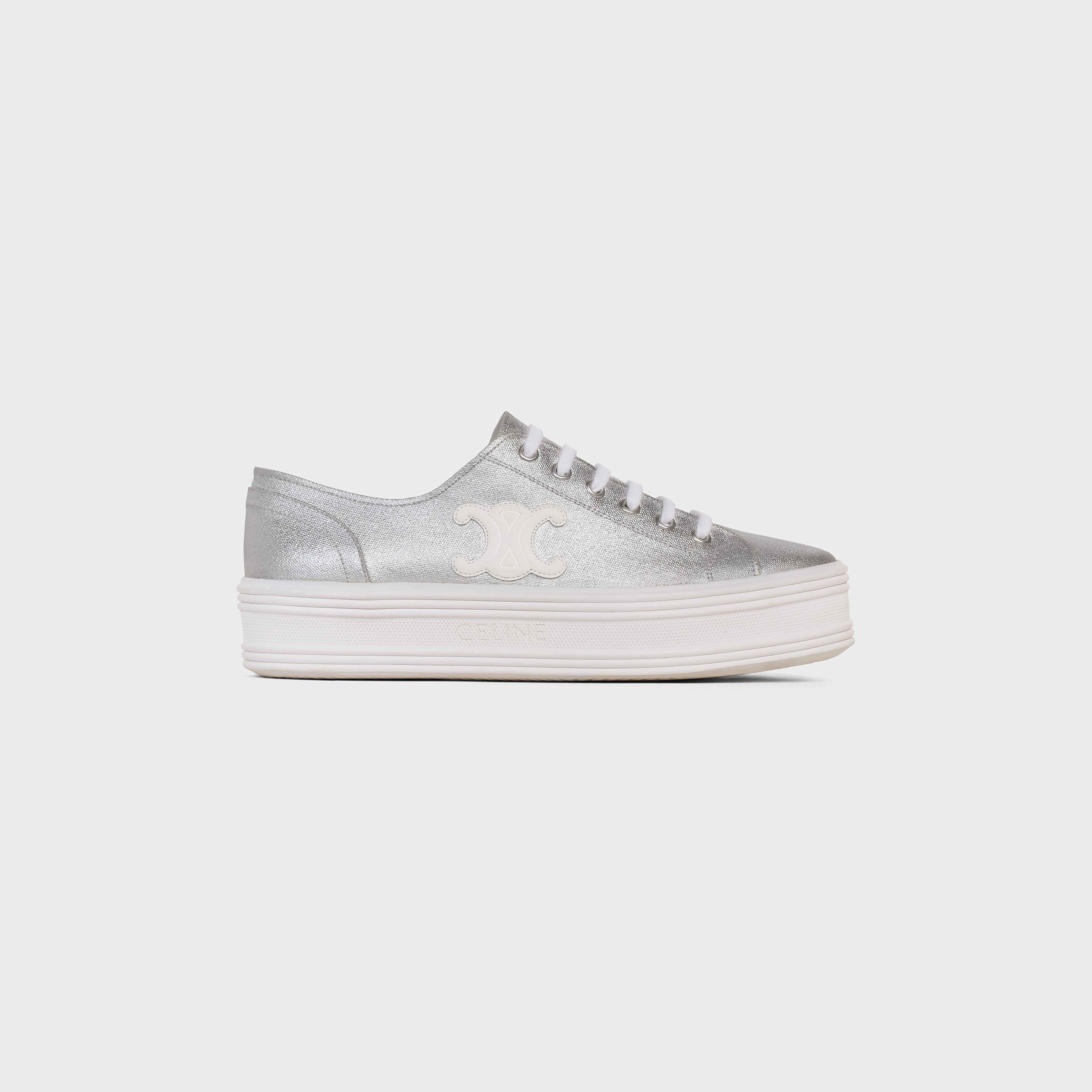 Celine o1bcso1str0924 Low Lace-up Sneaker Triomphe Patch Metallic Size US 9 / EU 42 - 1 Thumbnail