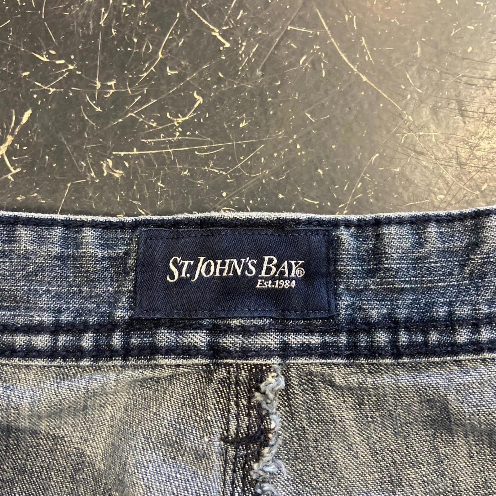 St. Johns Bay × Vintage Vintage 90s Baggy Dark Wash St Johns Bay Cargo Jorts Size US 40 / EU 56 - 5 Thumbnail