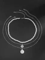 Japanese Brand Retro Punk Vintage Stainless Steel Pearl Necklace Chain Size ONE SIZE - 1 Thumbnail