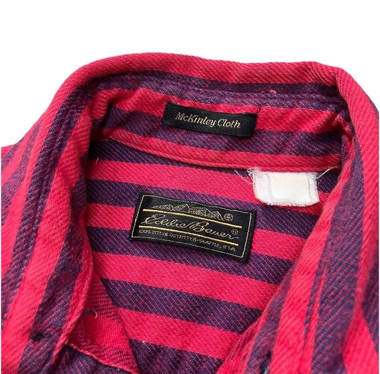 Eddie Bauer × Vintage 80’s Eddie Bauer Flannel McKinley Cloth Pink And Purple Size US L / EU 52-54 / 3 - 3 Thumbnail