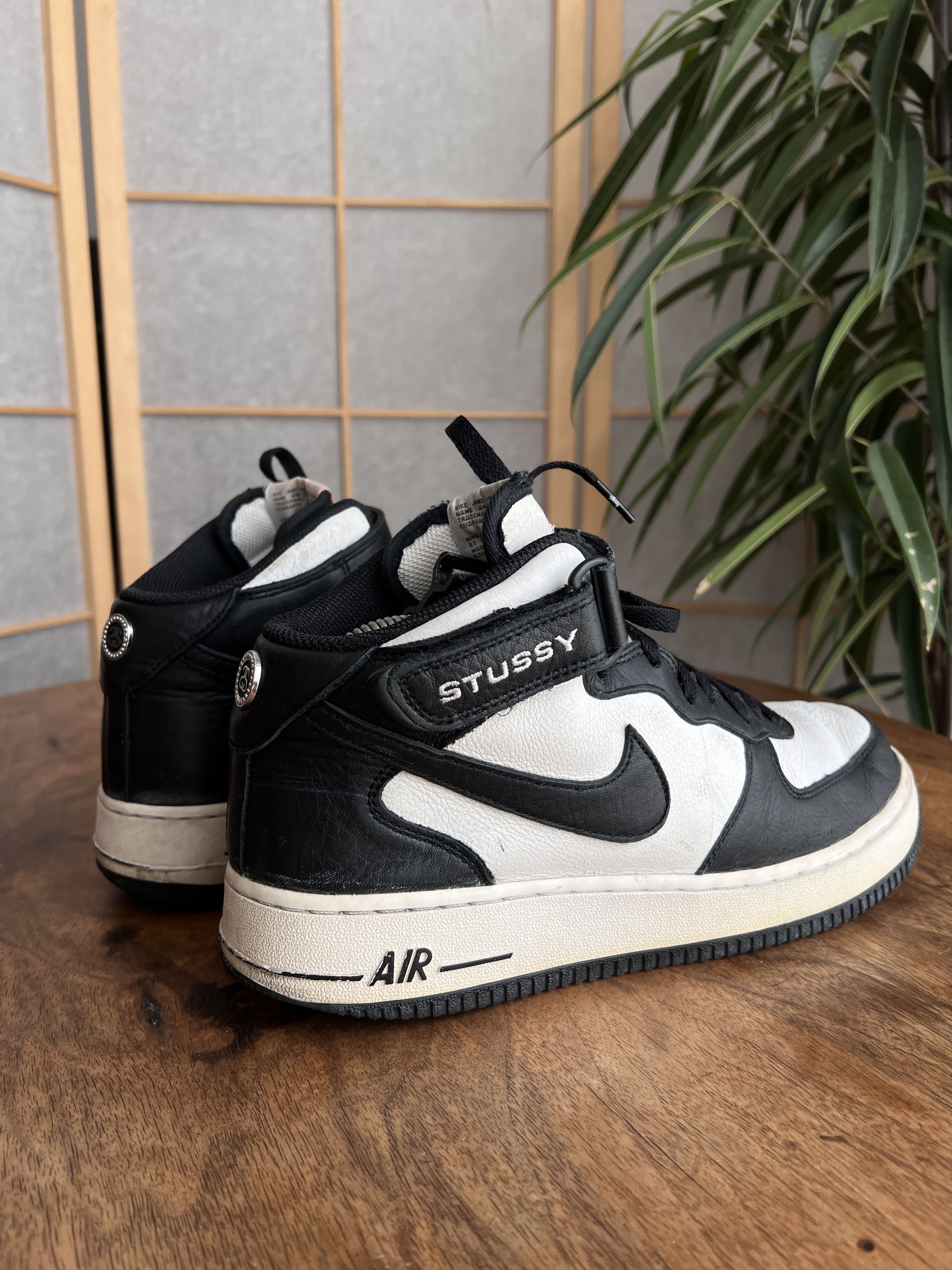 Stussy x Nike Air Force 1 Mid sneakers y2k shoes rap hip hop