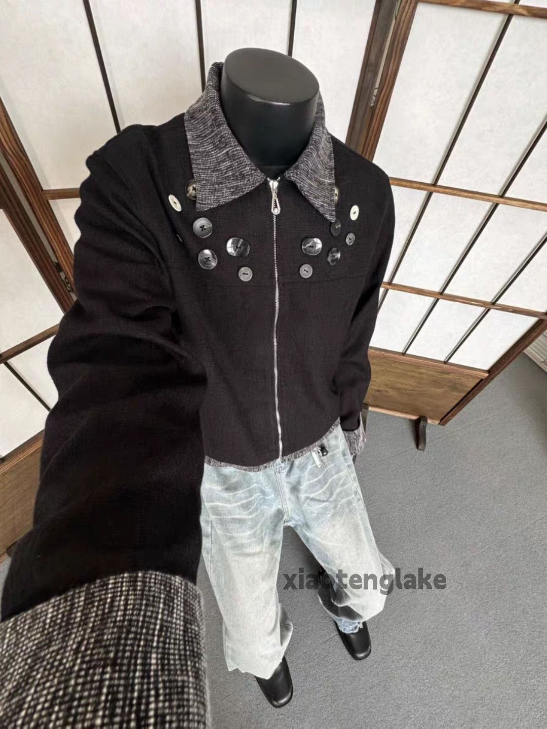 Vintage Zipper utility button patchwork yuppie jacket Size US M / EU 48-50 / 2 - 9 Thumbnail