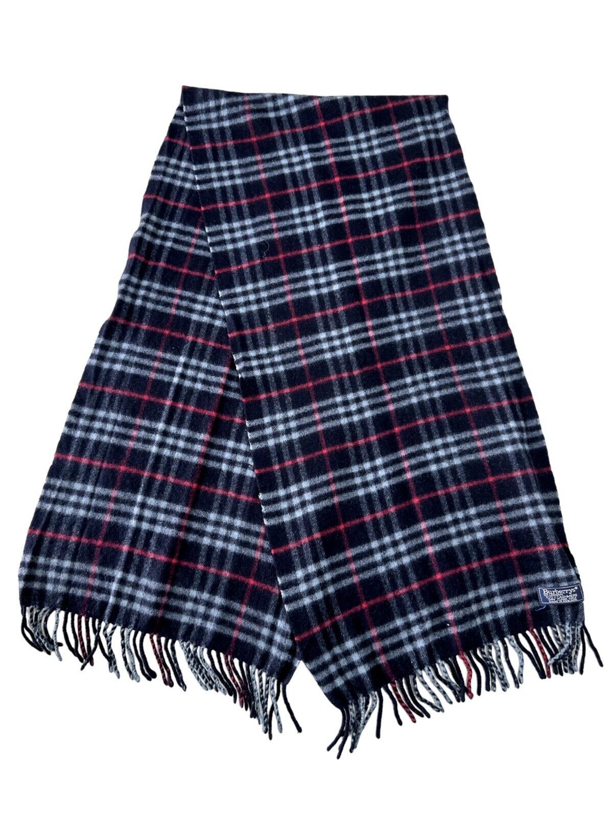 Burberry Burberrys Authentic Unisex Scarf Navy Blue 100% Cashmere Size ONE SIZE - 1 Thumbnail