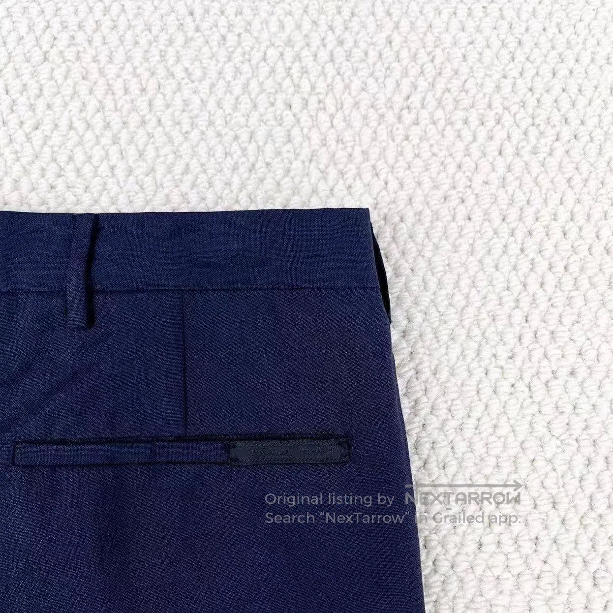 Prada Prada Navy Blue Back Pocket Tag Letter Logo Suit Trousers| Size US 28 / EU 44 - 5 Thumbnail